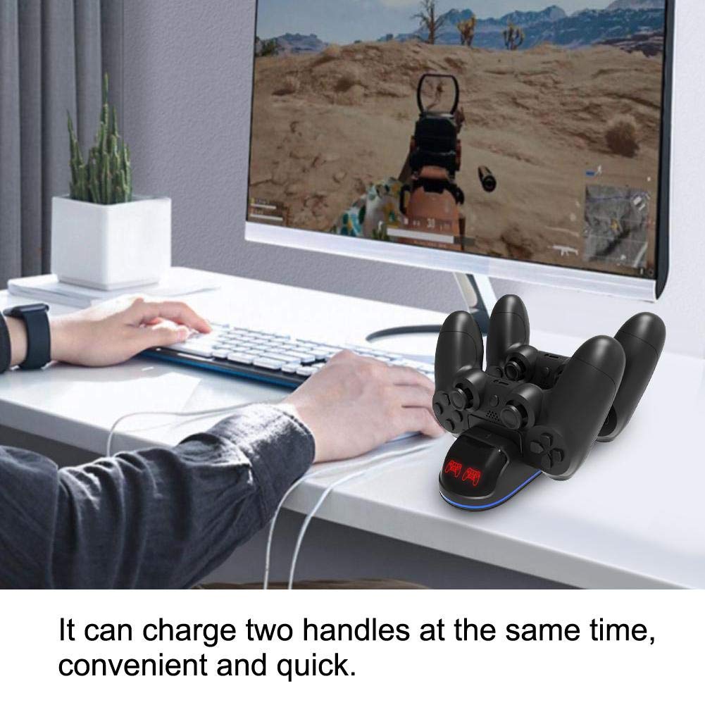 ADITAM PS4 Controller Charger - Wireless Fast Charging Dock Station with LED Display for PS4/PS4 Pro/PS4 Slim Controllers | Dual Shock Charging Stand | Perfect for Gaming Sessions & Multiplayer Setups