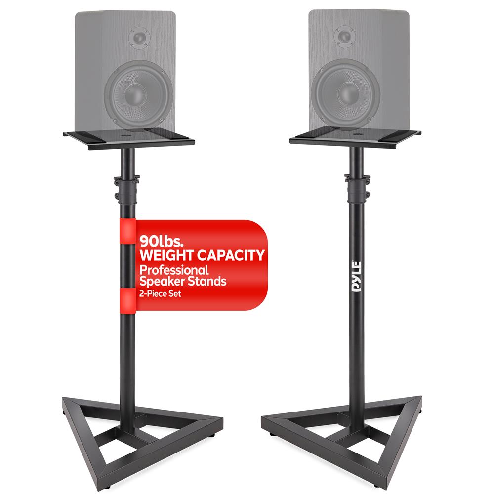 Premium Studio Monitor Speaker Stands - Heavy Duty Adjustable Pair for Home & Professional Audio Setups - Perfect for Music Production, DJing, and Home Theater Systems