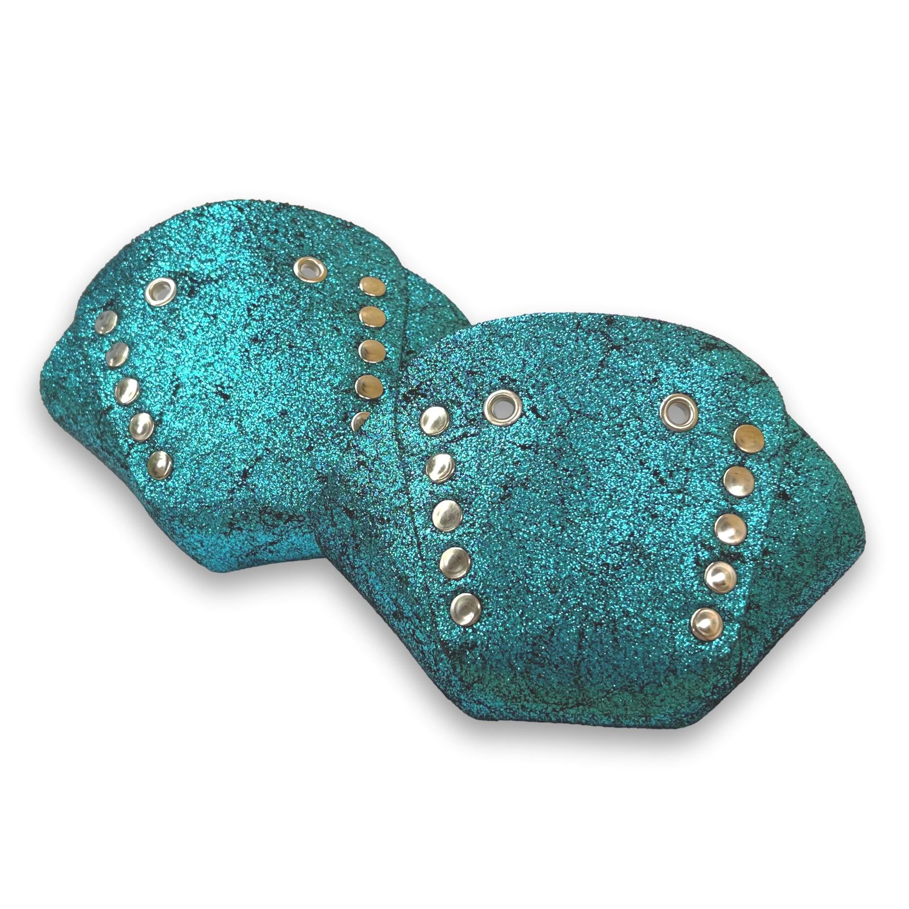 Glitter Light Blue Toe Caps for Ballet Pointe Shoes - Perfect for Dance Performances, Practice & Costume Accessories