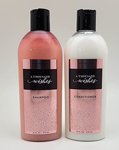 Bath & Body Works A Thousand Wishes Shampoo and Conditioner Set - 2 Pack (16 fl oz Each) - Moisturizing Hair Care for Daily Use & Gift Giving