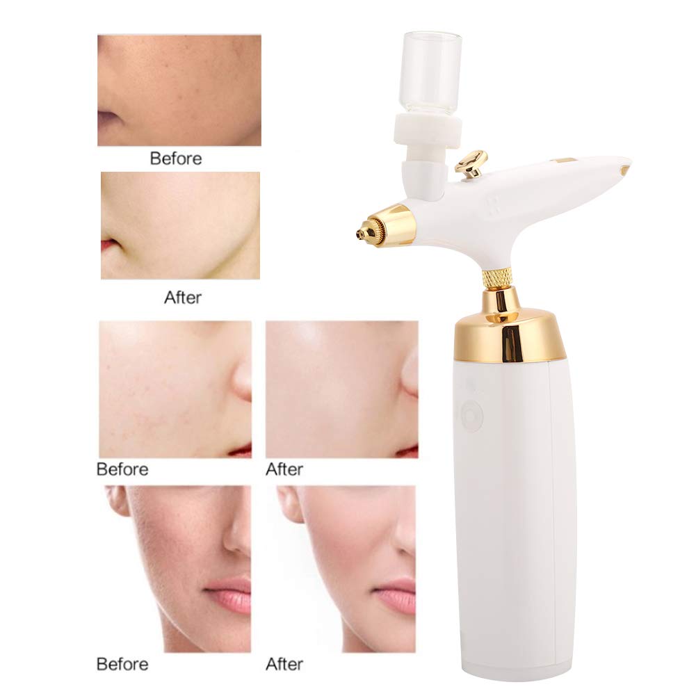 Portable Airbrush Makeup Machine - Handheld Oxygen Injection Moisturizing Beauty Device with Tattoo Paint Spray Gun for Home & Professional Use | Perfect Gift for Women (White) | Ideal for Skincare, Makeup Application & Cosmetic Tattooing