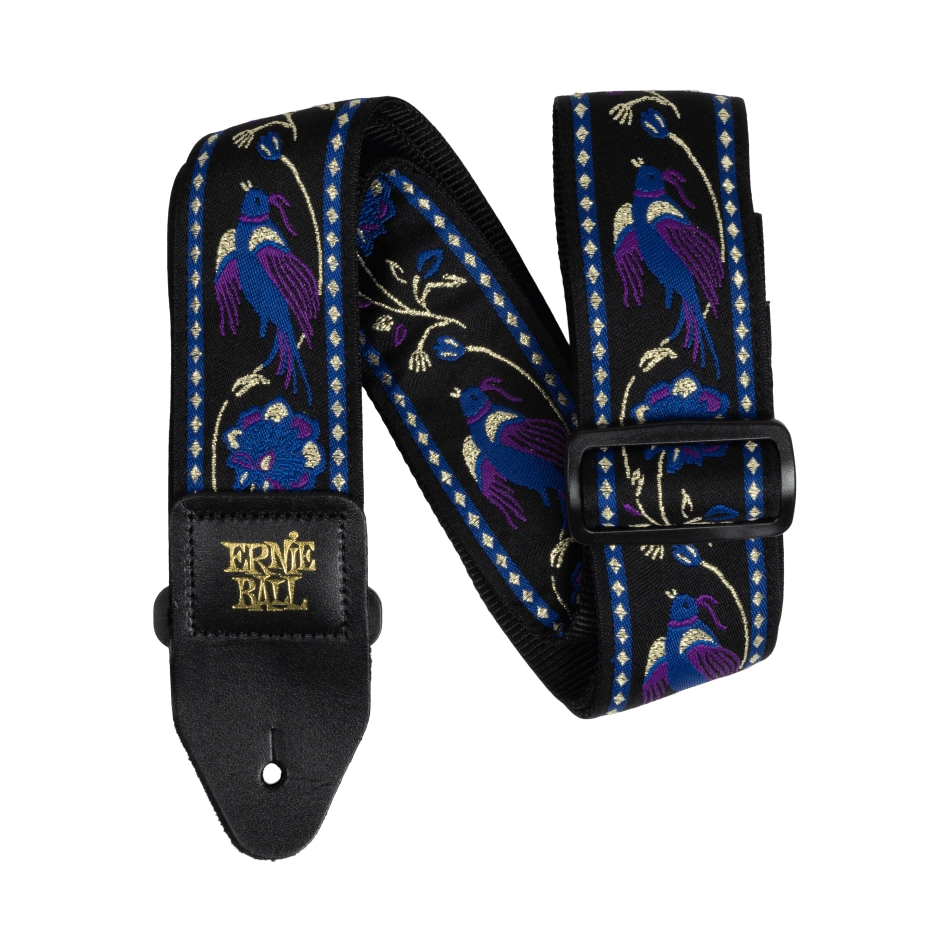 Ernie Ball Classic Jacquard Guitar Strap - Purple Pleasant Pheasant Design | Premium Adjustable Guitar Strap for Electric & Acoustic Guitars | Perfect for Live Performances & Studio Sessions