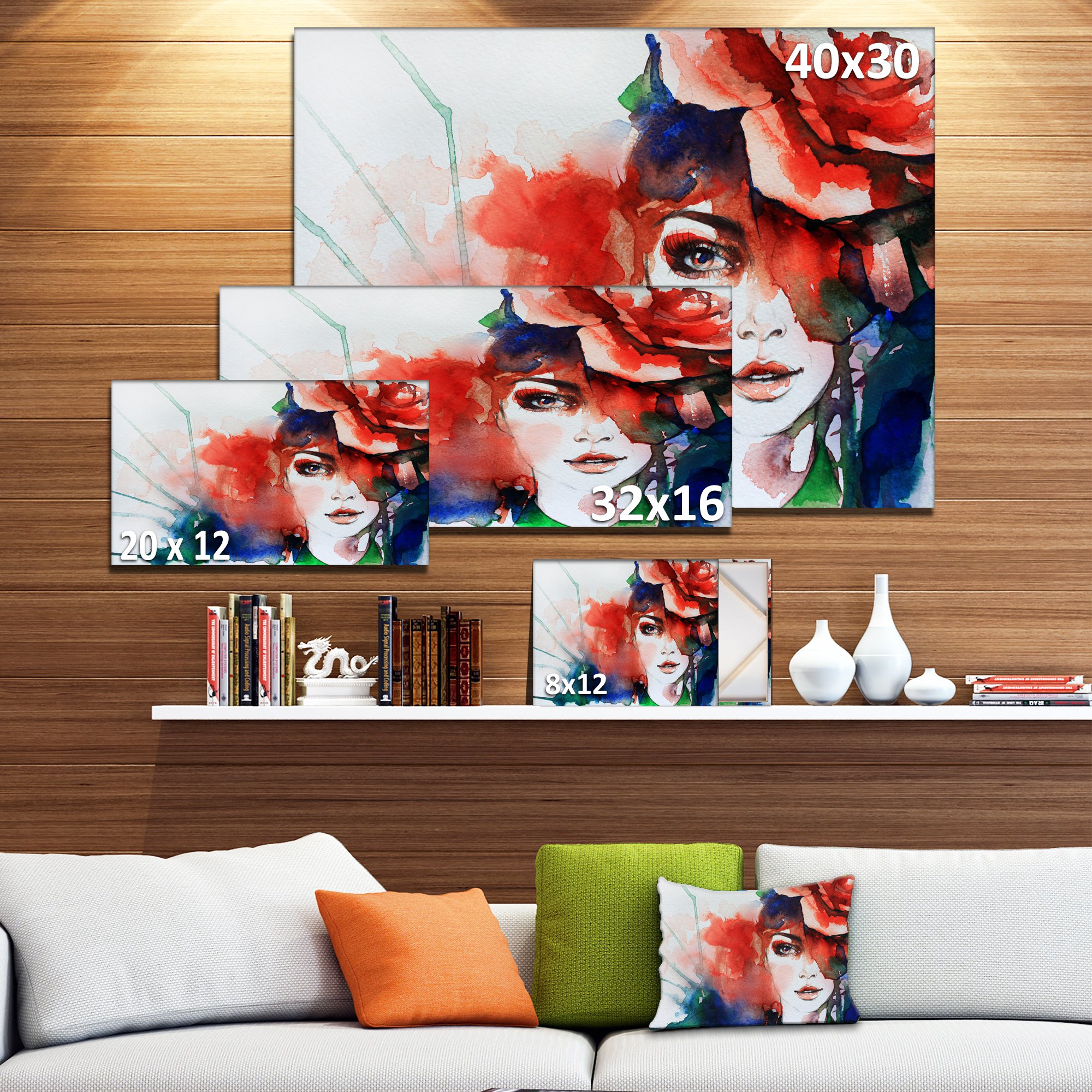 Abstract Rose Illustration Canvas Art Print - Elegant Wall Decor for Living Room, Bedroom & Office