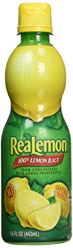 Realemon 100% Pure Lemon Juice, 15 oz Bottles (Pack of 24) - Perfect for Cooking, Baking, Drinks & Natural Cleaning