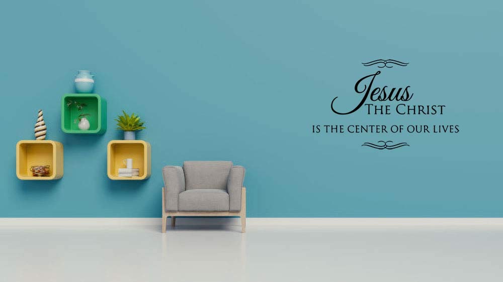 Omega Products Jesus Christ Vinyl Decal Sticker - Small Sky Blue Religious Car & Home Decor - Bible Verse Wall Art for Christian Gifts