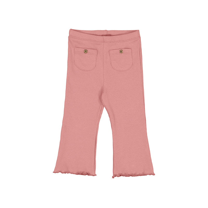 Mayoral Baby Ribbed Flare Leggings for Girls - Soft Peach Color, Stretchy & Comfortable - Perfect for Playtime, Daycare & Family Outings