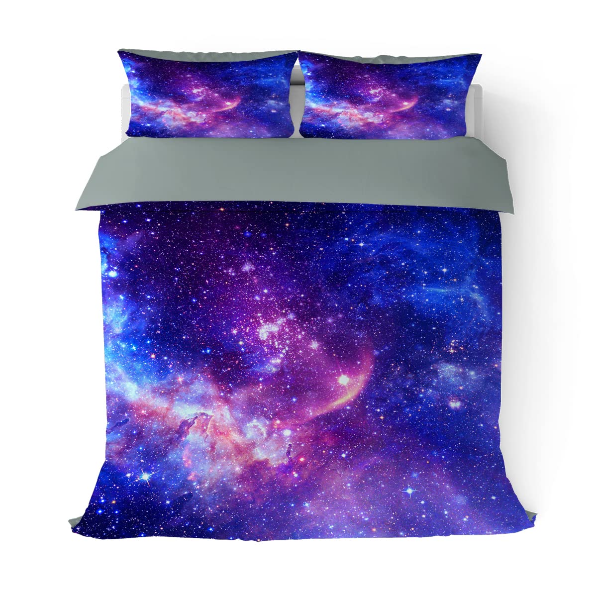 Galaxy Duvet Cover Set Twin Size - Nebula Universe Space Themed Bedding | 3-Piece Soft Microfiber Comforter Cover with 2 Pillowcases for Kids, Boys & Teens Room Decor | Perfect for Space-Themed Bedrooms, Dorm Rooms & Gift Ideas