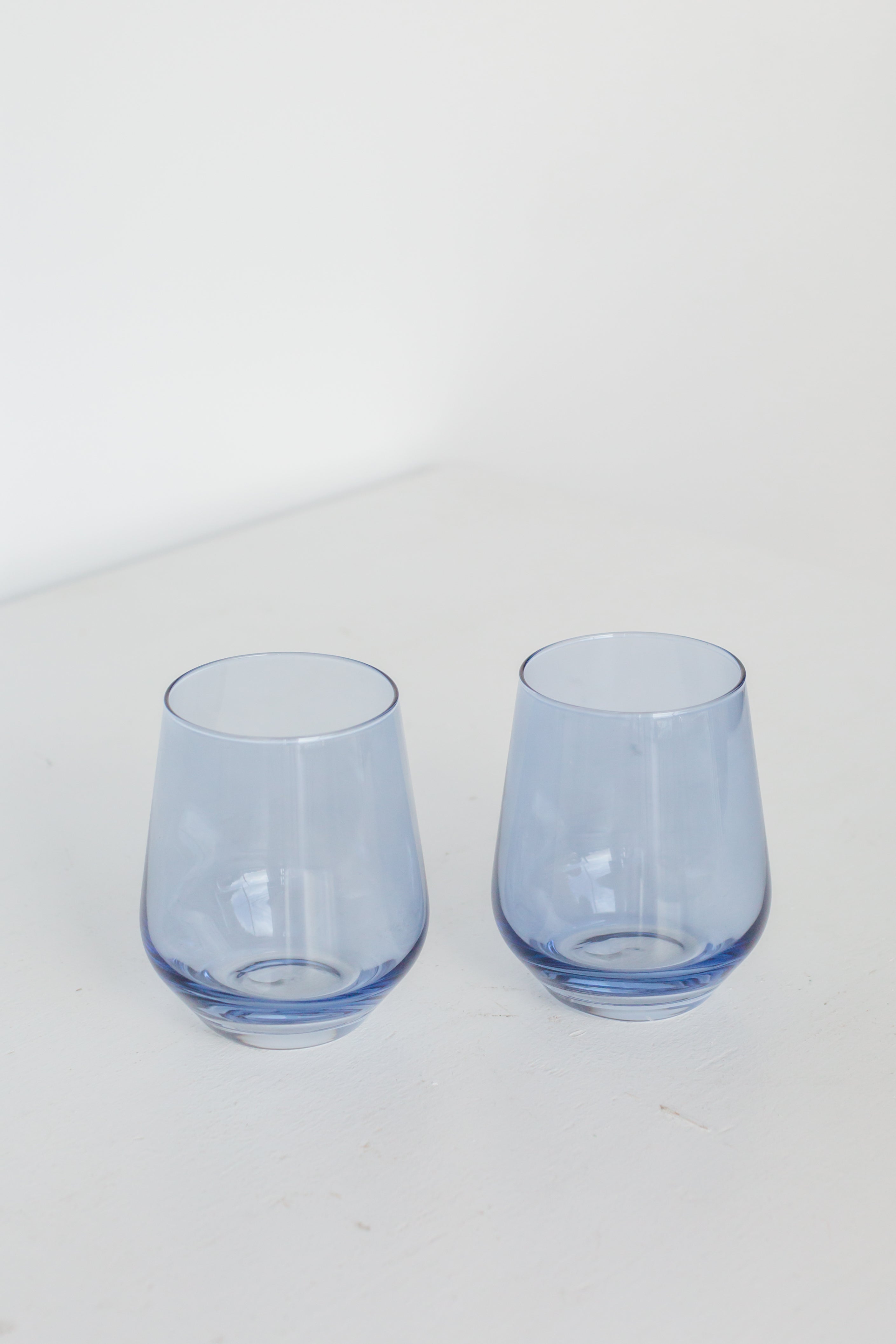 Premium Estelle Colored Stemless Wine Glasses Set of 6 - Cobalt Blue for Parties, Weddings & Home Entertaining