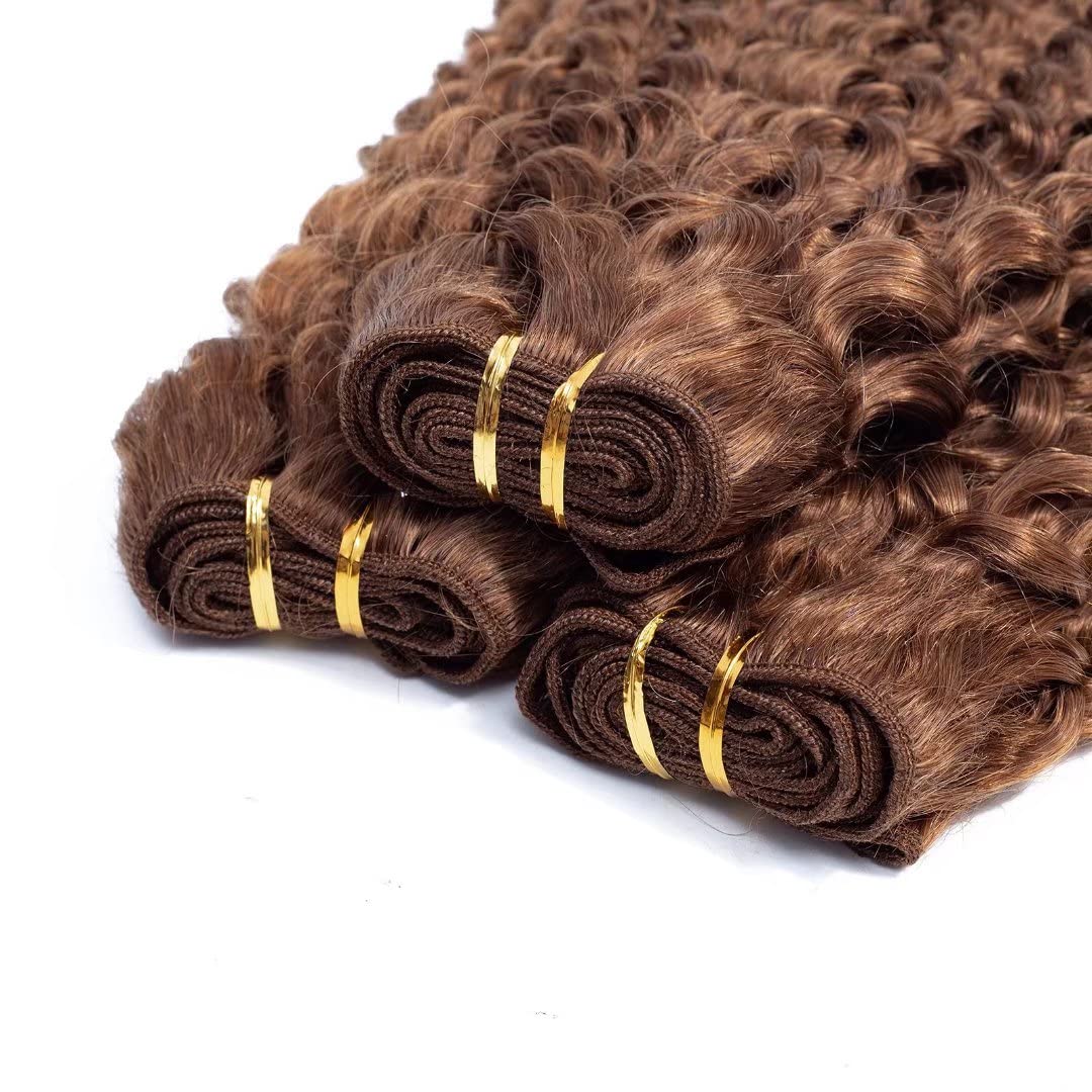 Brazilian Curly Hair Bundles 3 Pcs 10 12 14 Inch Light Brown 100% Human Hair Weave - Unprocessed Virgin Kinky Curly Hair Extensions for Natural Look & Styling