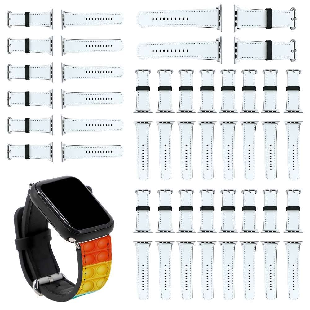 INNOSUB USA Small (38-41mm) & Large (42-45mm) Sublimation Blank Watch Band - Compatible with Apple Smartwatch, DIY Custom Printed PU Leather Watch Strap for Sublimation Printing - Perfect for Personalized Gifts, Fashion Accessories & Smartwatch Customization
