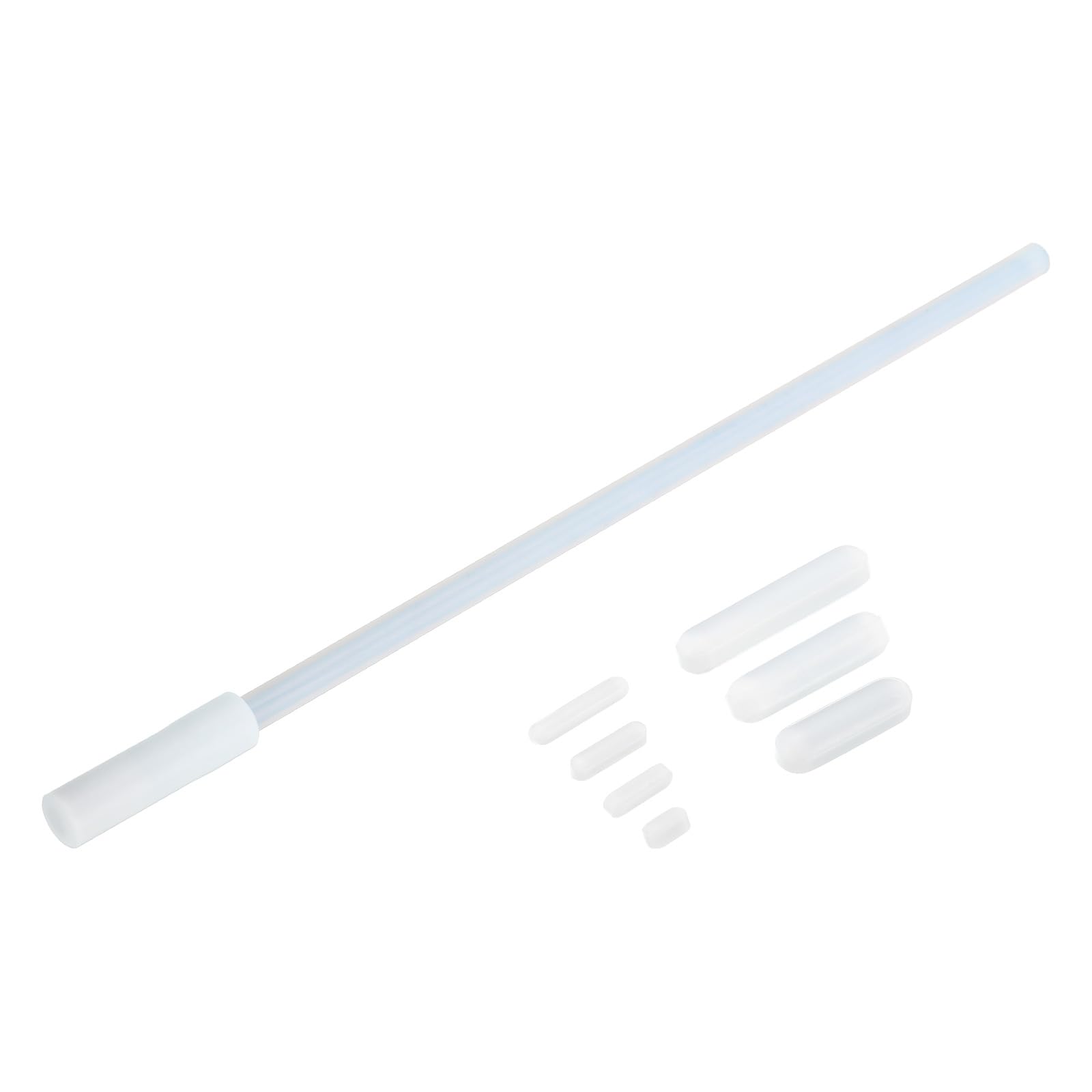 MECCANIXITY 7-Piece Magnetic Stirrer Set with Cylinder & Straight Bars - Lab-Grade Coated Stir Bars for Chemistry Experiments & Scientific Research (White) - Perfect for Mixing Solutions in Beakers, Test Tubes & Laboratory Applications