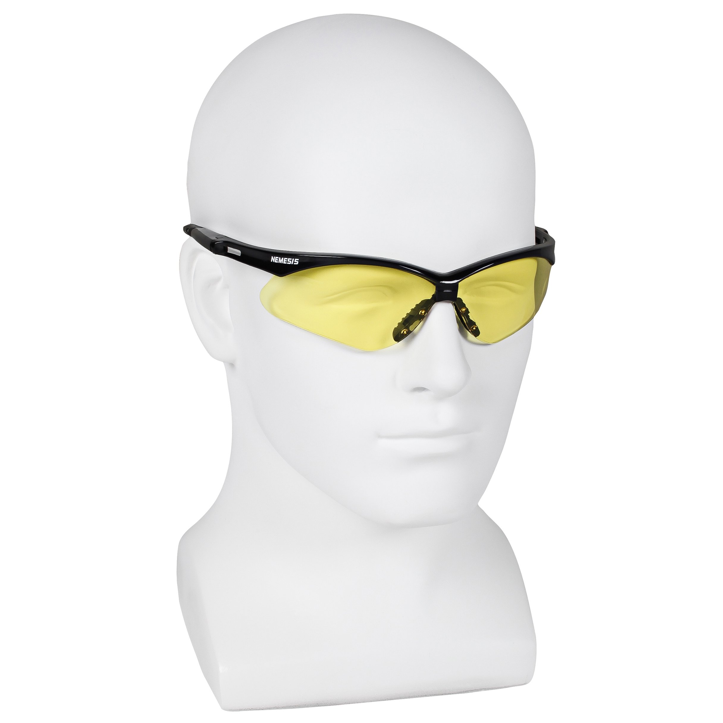 KleenGuard V30 Nemesis Safety Glasses (22476) - Anti-Fog Amber Lens, Black Frame, 12 Pairs/Case - Ideal for Construction, Lab Work & Industrial Safety Protection