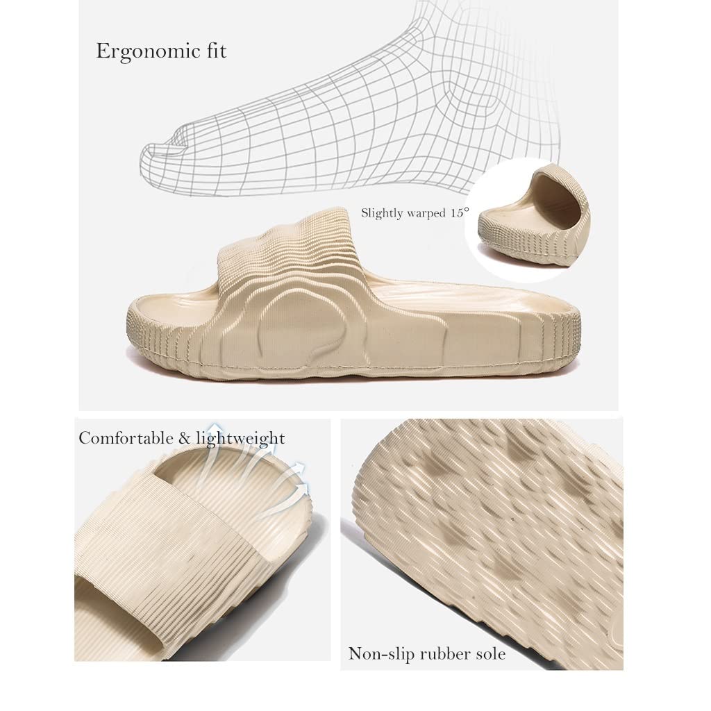 **Men's & Women's Non-Slip Indoor Slippers - Breathable Cloud Slides for Summer, Shower, Bathroom & Home - Lightweight Rubber Sole House Shoes for Casual Comfort**    *(Perfect for Relaxing at Home, Lounging, or Quick Trips to the Pool or Beach!)*
