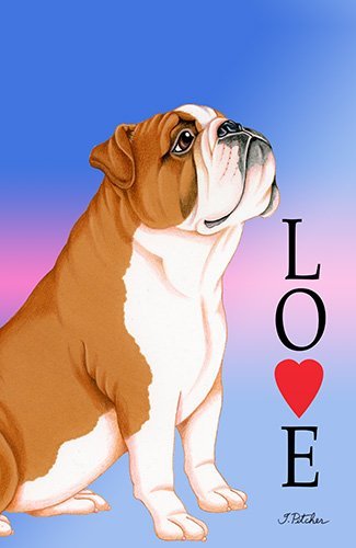 Best of Breed Bulldog Love Design House Flag - Outdoor Garden Decor for Dog Lovers & Pet Enthusiasts