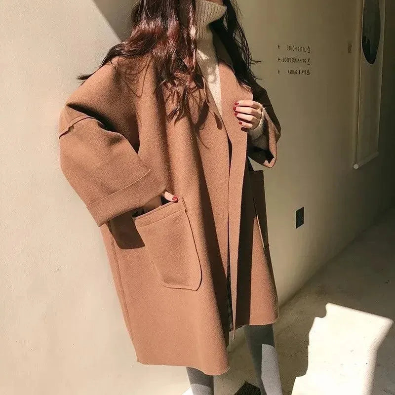 Stylish Oversized Wool Coat for Women - Winter Warmth & Fashion - Perfect for Office, Travel & Casual Outfits
