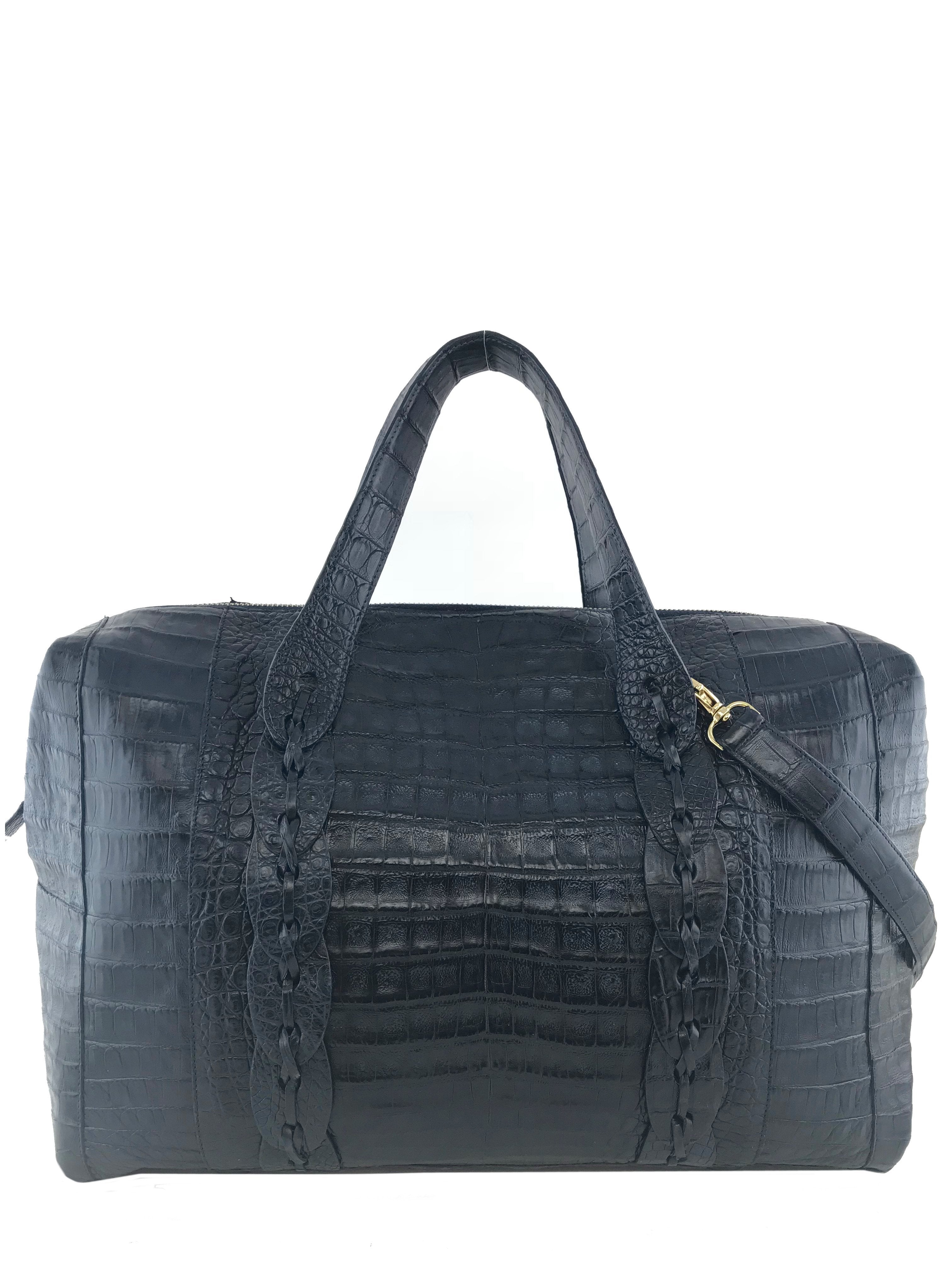 Nancy Gonzalez Genuine Crocodile Leather Large Travel Bag - Luxury Weekender Tote for Women, Perfect for Business Trips & Vacation Getaways