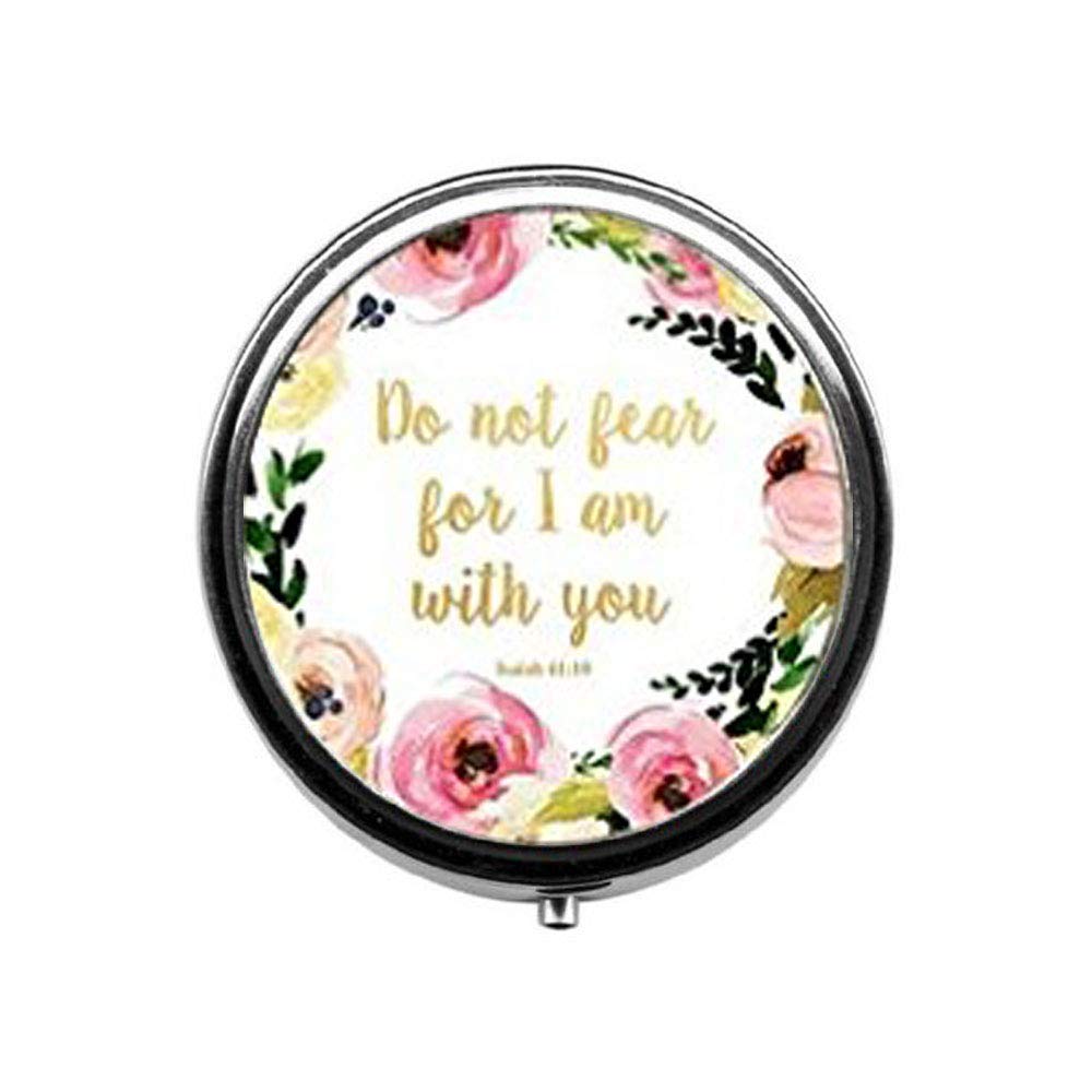 Isaiah 41:10 Bible Verse Pill Box - Floral Inspirational Christian Gift for Candy, Jewelry & Medication | Perfect for Church, Travel & Daily Encouragement