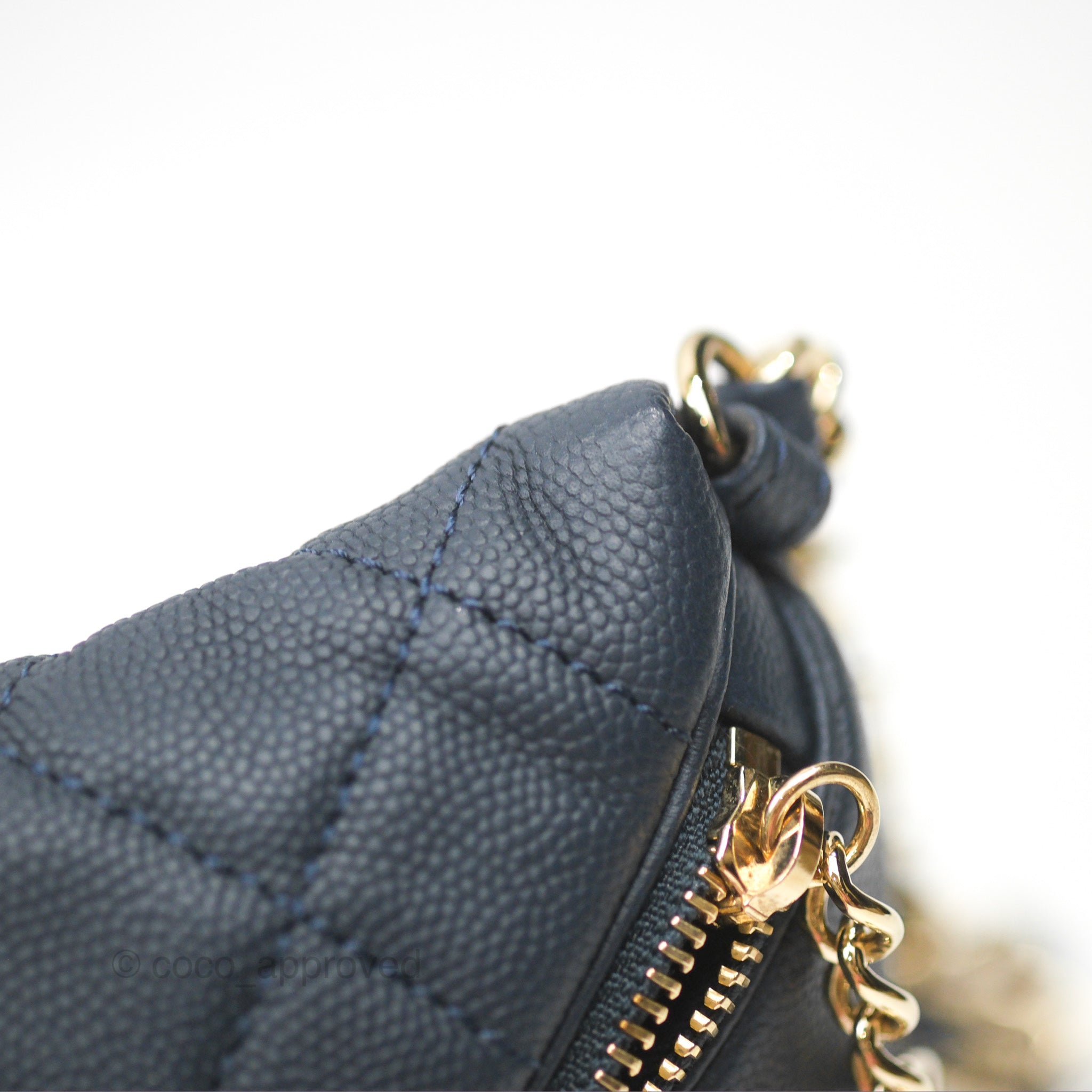 Chanel Business Affinity Waist Belt Bag in Navy Caviar Leather with Gold Hardware - Perfect for Work, Travel & Evening Events