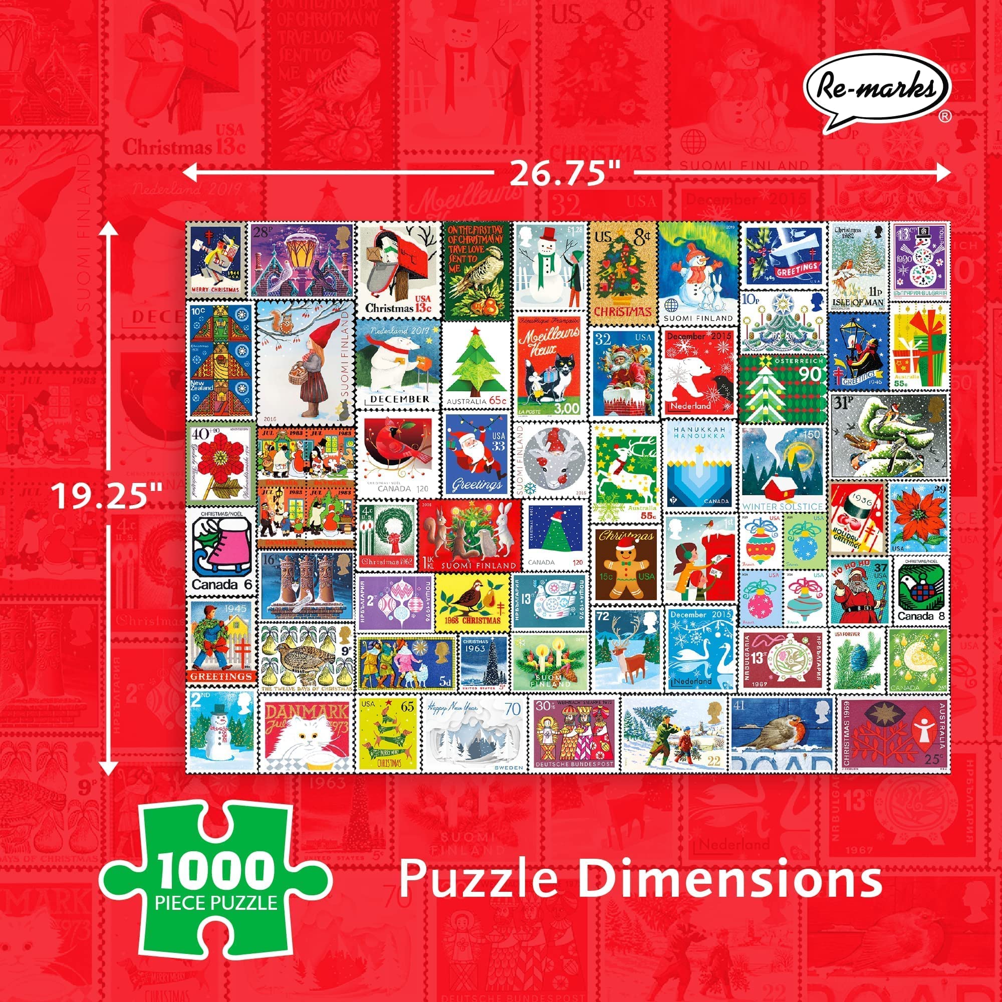 Re-marks Special Delivery 1000-Piece Christmas Jigsaw Puzzle - Festive Collage Puzzle for Adults & Families - Perfect Holiday Activity & Gift for Puzzle Lovers