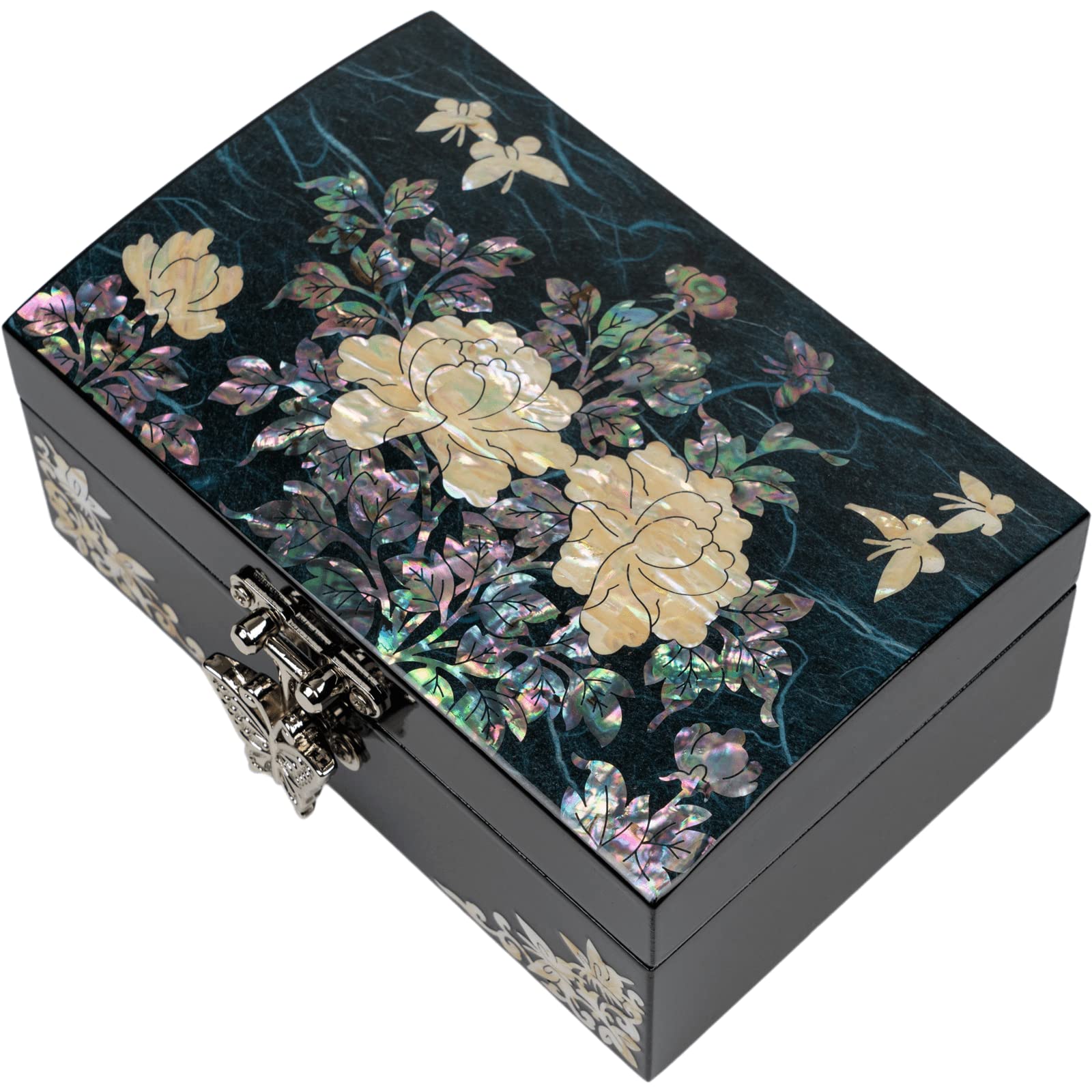 February Mountain Mother of Pearl Jewelry Organizer Box - Elegant Gift for Women | Birthday, Wedding, Anniversary & Christmas Present | Perfect for Jewelry Storage, Travel & Home Decor