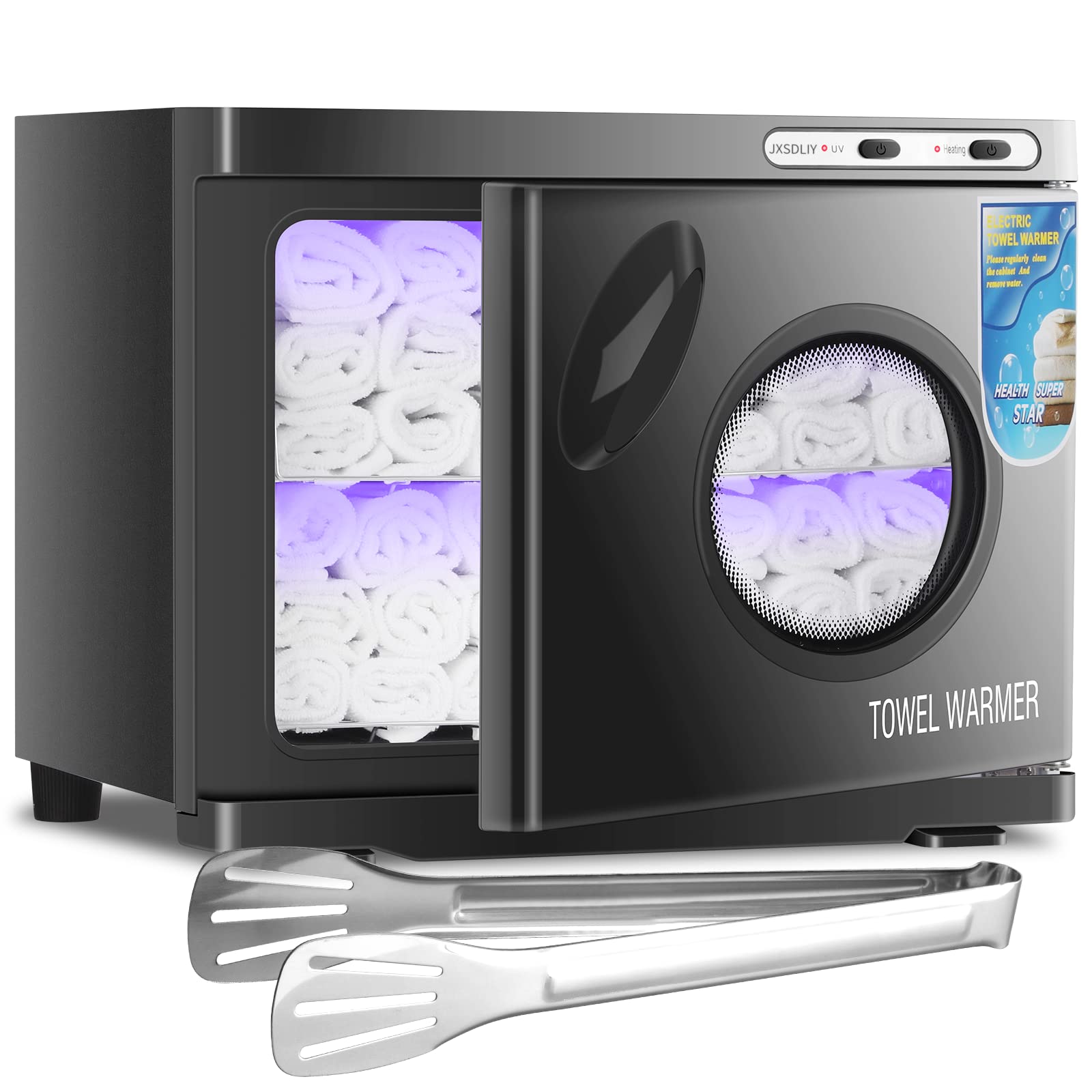 Premium 23L Large Capacity Hot Towel Warmer Cabinet with Clear Window - Professional Spa & Salon Towel Steamer for Facials, Massage, Barber Shops, Bathroom & Beauty Treatments (Black) | Perfect for Luxury Home Spa, Salon Services & Relaxation Therapy
