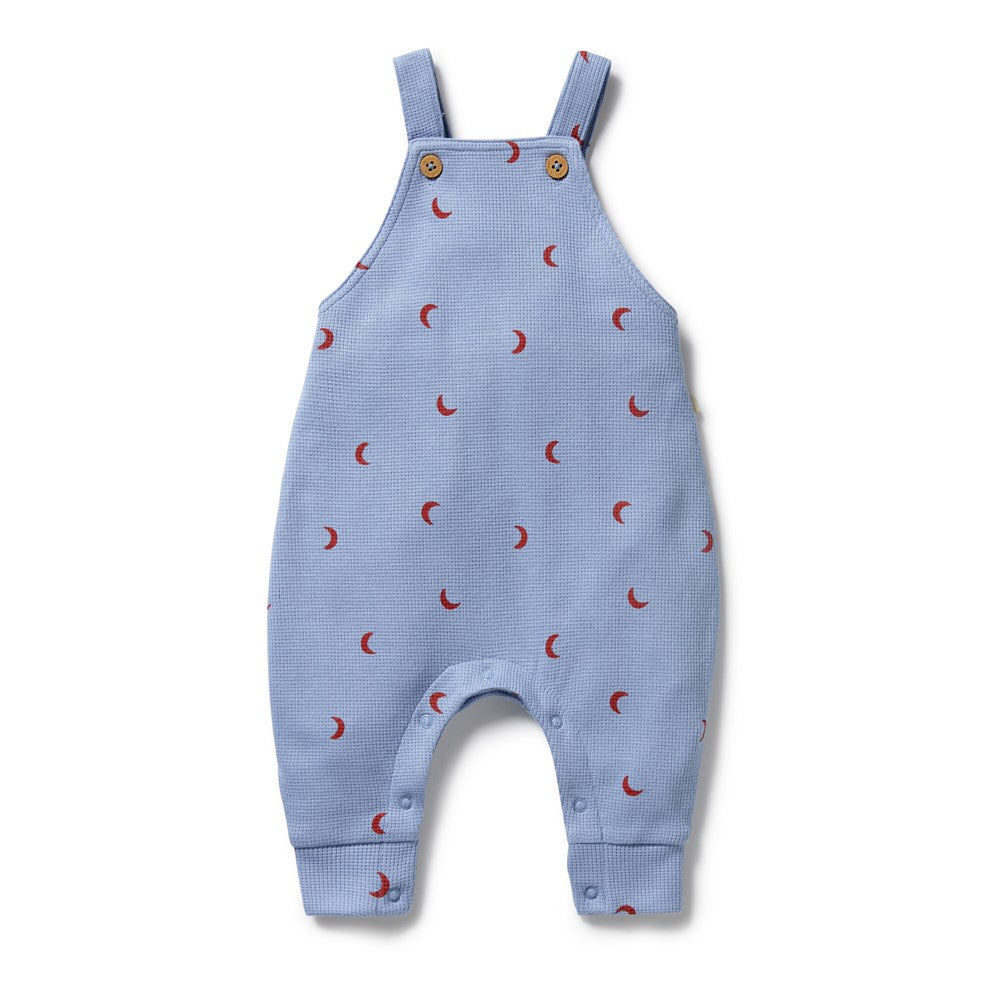 Hey Moon Organic Waffle Overall - Soft & Comfortable Baby Romper for Newborns & Toddlers - Perfect for Playtime, Daycare & Family Outings