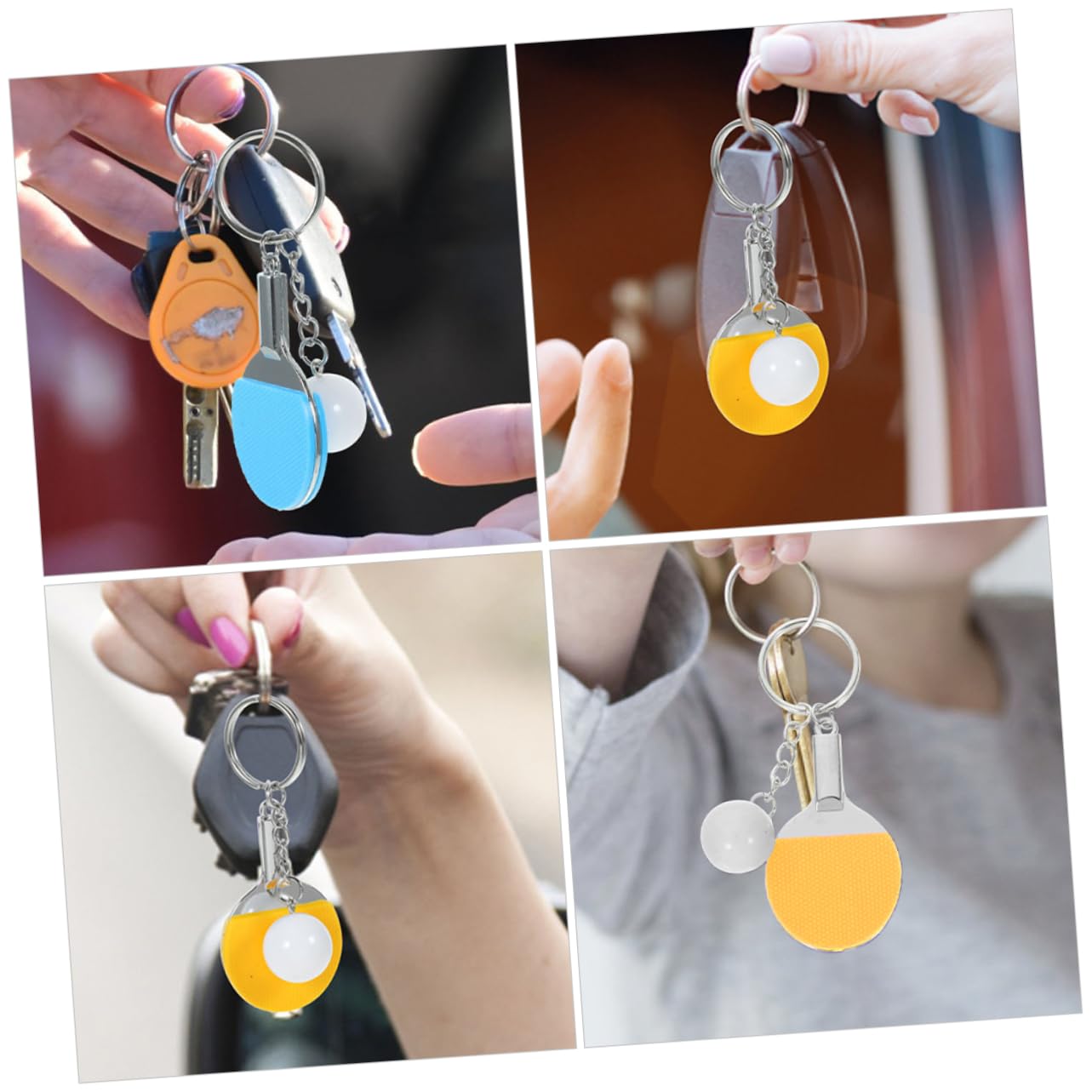 Outanaya Sports Ball Keychains Set - Bulk Table Tennis Keyrings for Athletes, Fans & Gifts | Perfect for Backpacks, Gym Bags & Keychain Collections