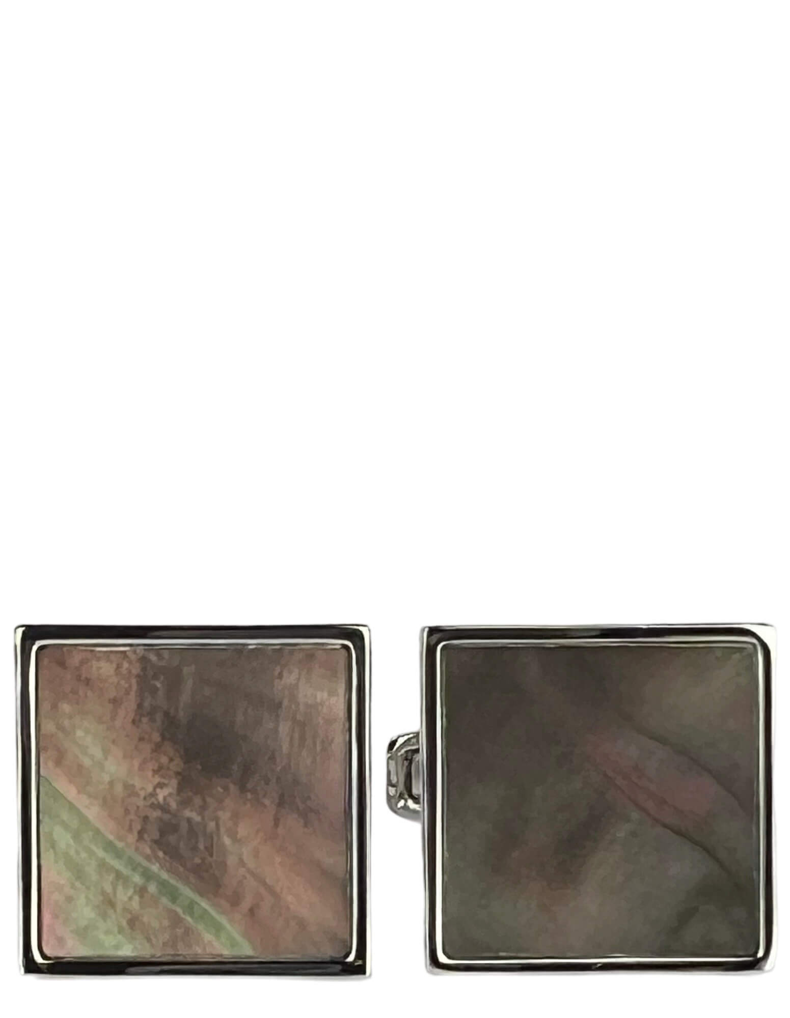 DÉCLIC MOP Smoky Square Cufflinks for Men - Sterling Silver Dress Shirt Accessories - Perfect for Weddings, Business Meetings & Formal Events