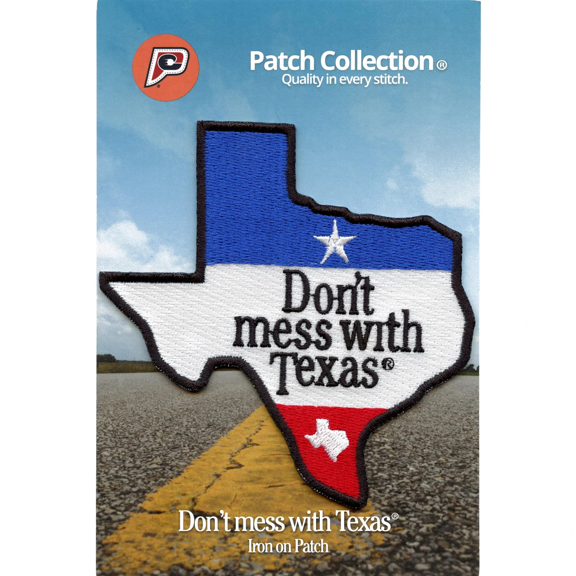 Texas State Shape Embroidered Iron On Patch - Don't Mess with Texas Design - Perfect for Jackets, Hats, Bags & DIY Crafts