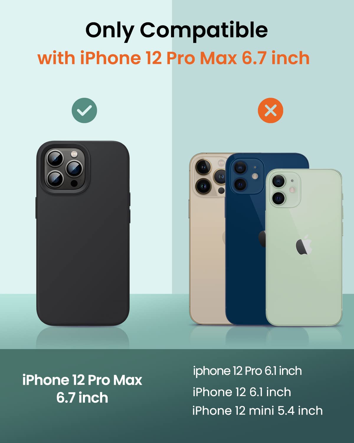 OuXul iPhone 12 Pro Max Case (2020 6.7 Inch) - Liquid Silicone Gel Rubber Phone Cover with Microfiber Lining | Slim Full Body Protection | Shockproof & Scratch Resistant | Perfect for Daily Use, Travel & Outdoor Activities (Black)