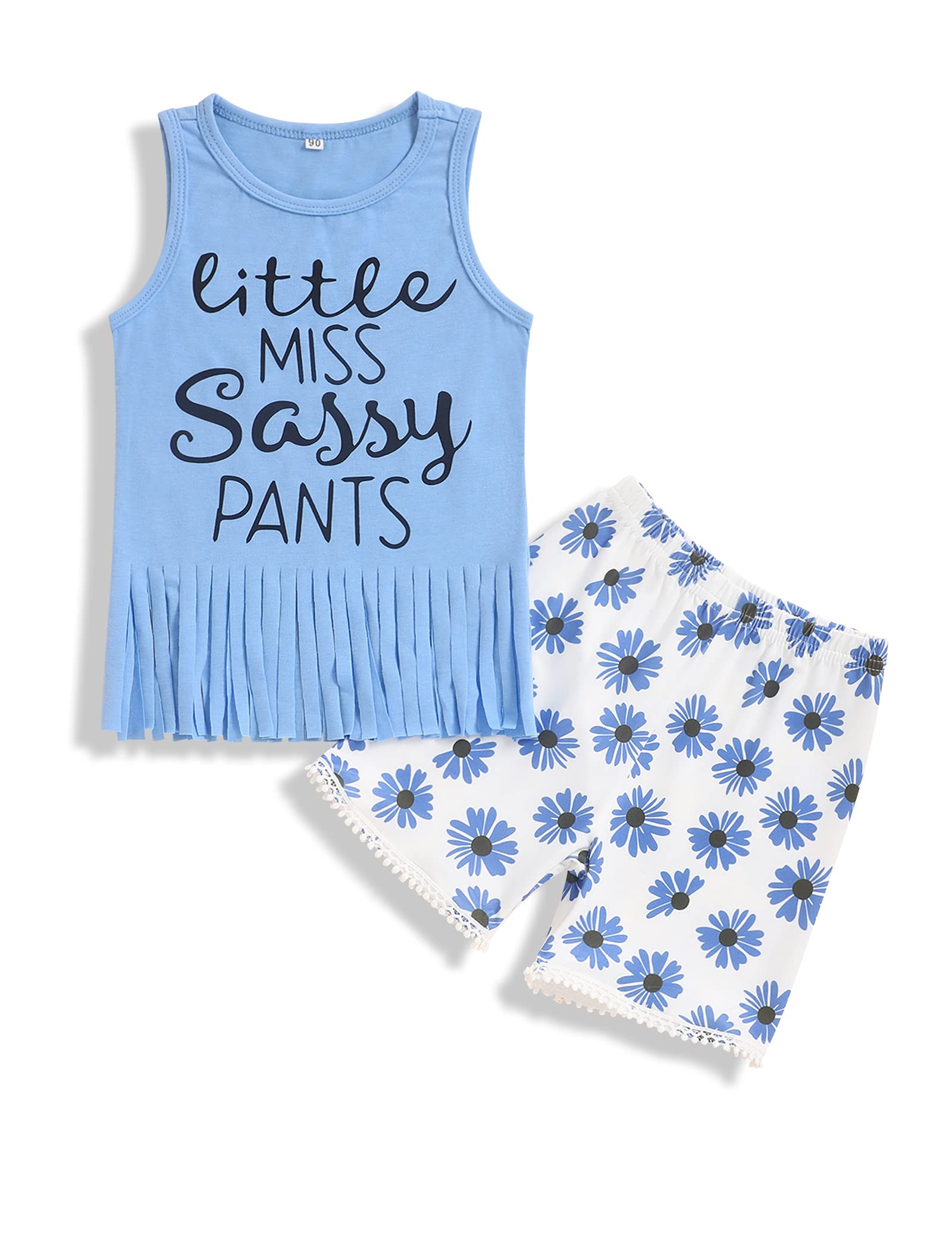 **Toddler Girls Summer Outfit Set - Letter Print Tops & Floral Shorts | Cute Baby Girl Clothes for Playtime, Beach & Outdoor Activities**