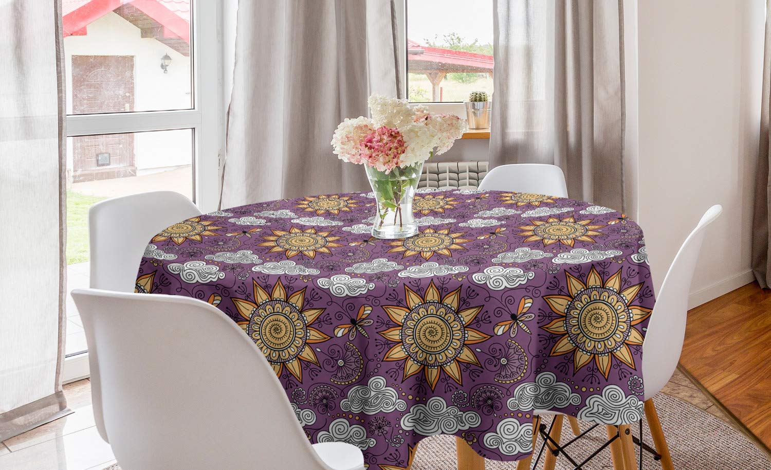 Ambesonne Abstract Round Tablecloth 60