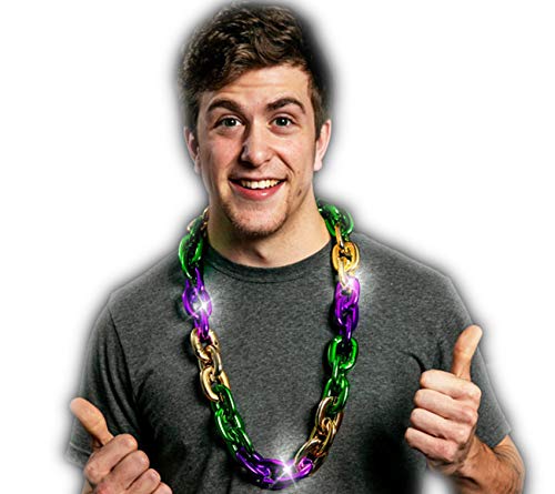 Blinkee LED Light Up Mardi Gras Beaded Necklace - 6 Pack Colorful Glow Party Accessories for Carnival, Halloween, Rave & Cosplay Events