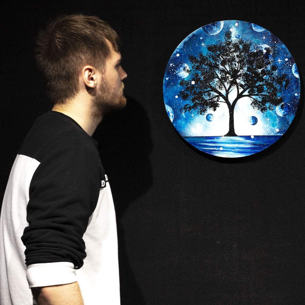 Original Blue Planet Artwork - Handmade Wall Decor for Home & Office - Perfect for Living Room, Bedroom, or Gift Giving