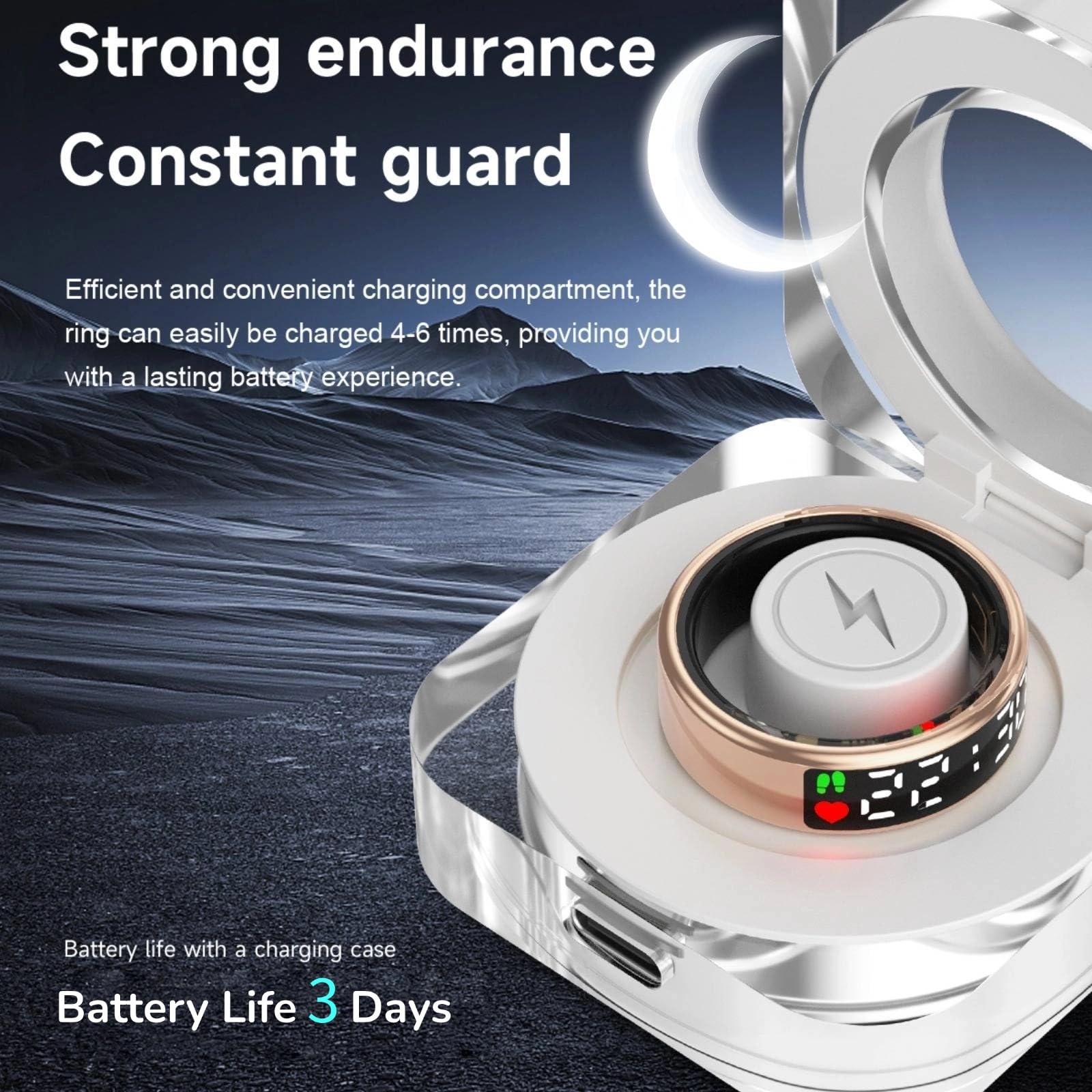 2025 Upgraded Smart Ring with LED Display - Heart Rate & Sleep Monitor, Fitness Tracker, Remote Camera Control, IP68 Waterproof for Swimming & Sports | No App Fee | Perfect for Health Tracking, Workouts & Daily Activity Monitoring