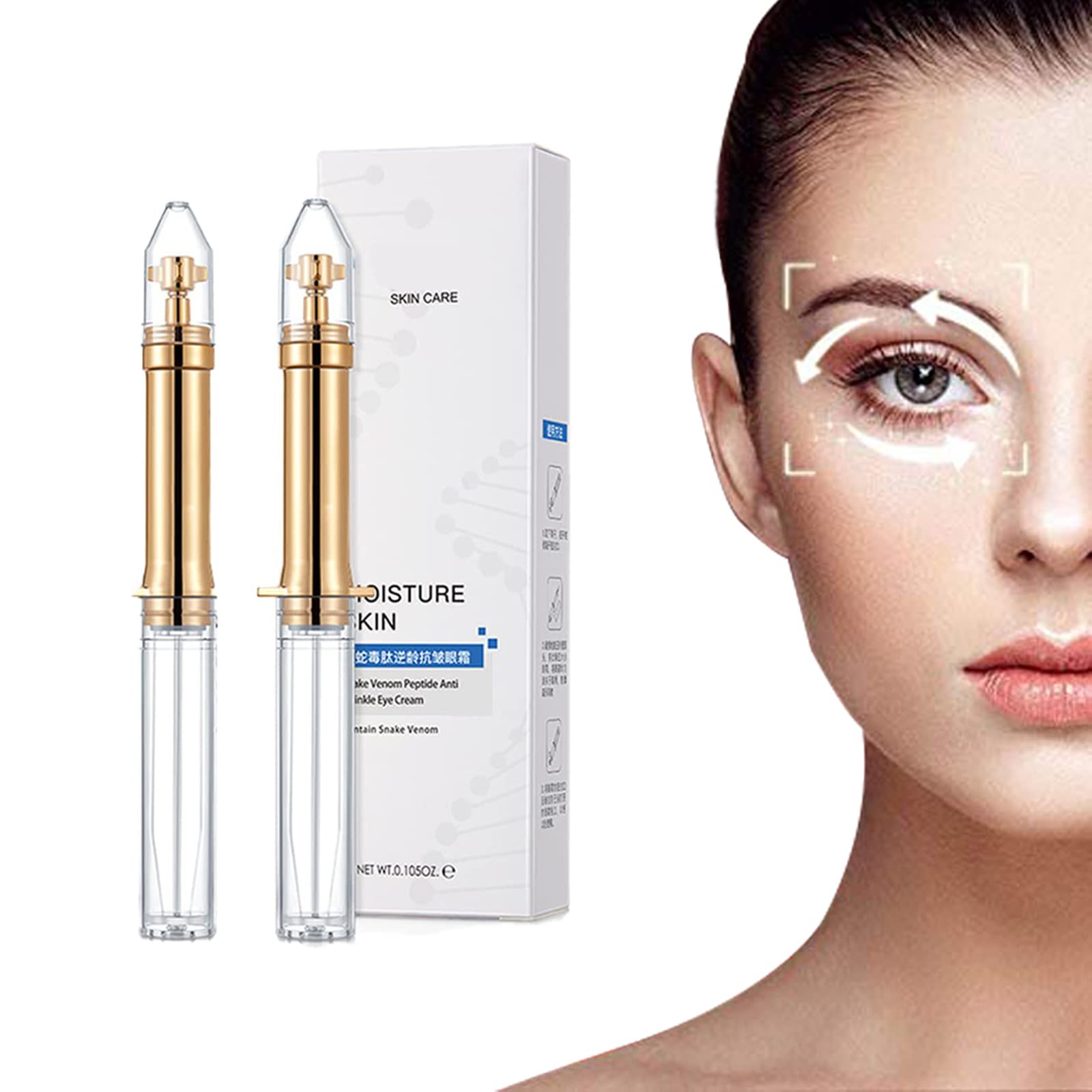 ChaffeeLife Snake Venom Peptide Anti-Wrinkle Eye Cream - Dark Circle & Puffiness Reducer for Bags Under Eyes, Wrinkle Treatment (2 Pack) | Perfect for Nighttime Skincare Routine & Travel
