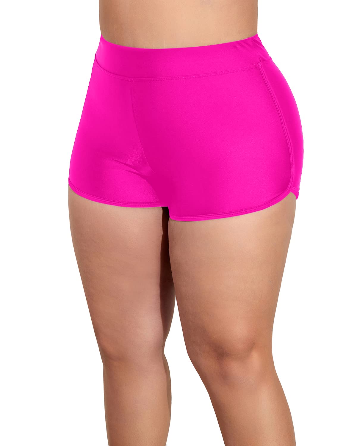**Holipick Plus Size Swim Shorts for Women - High Waisted Bathing Suit Bottoms with Tummy Control - Swim Board Shorts for Beach, Pool & Water Sports**