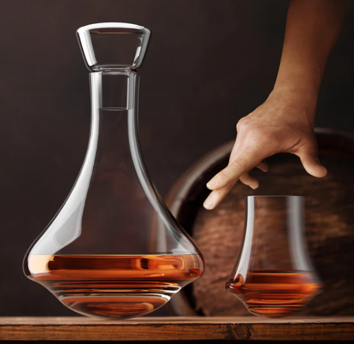 Final Touch Revolve Revolving Spirits Decanter with Stopper - Premium Whiskey Wine Liquor Aerator for Home Bar & Gift Giving