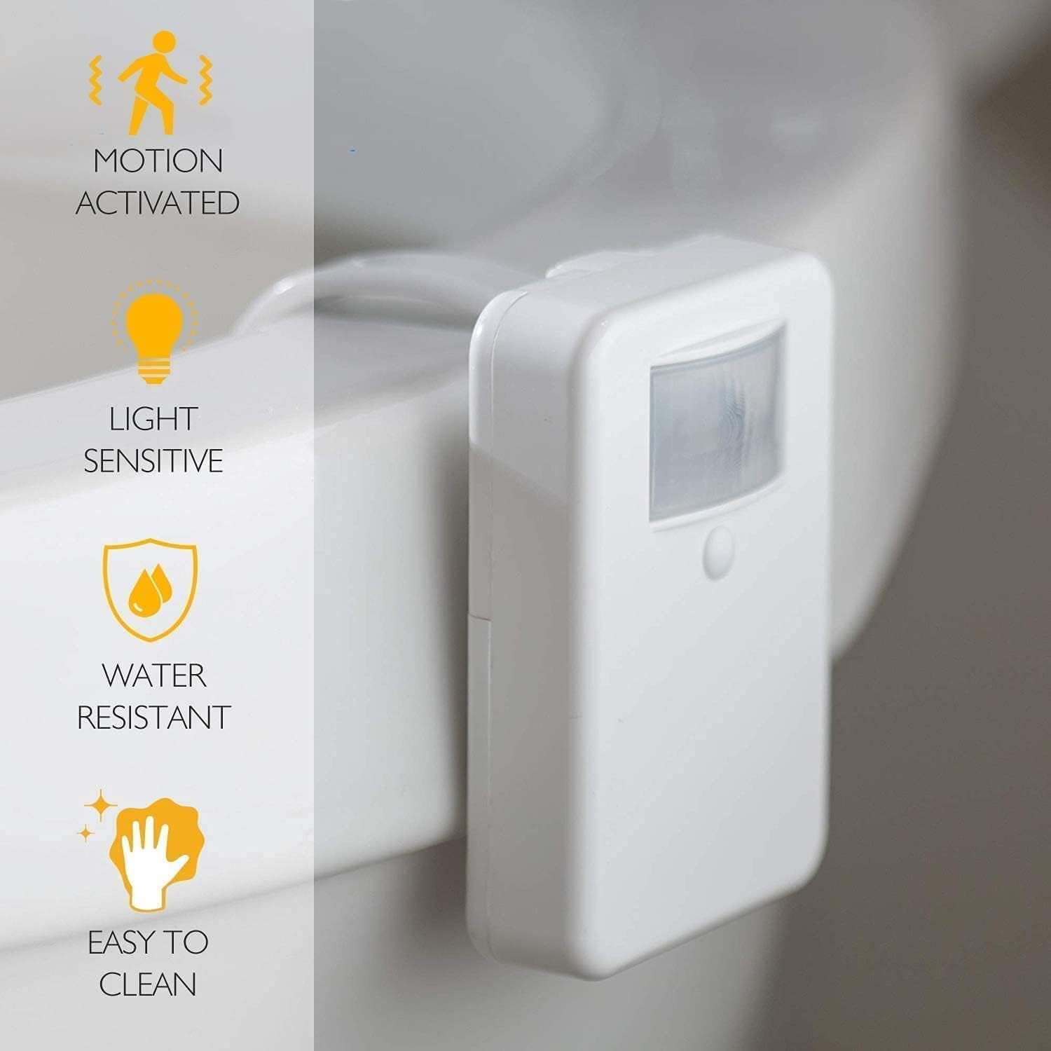 2 Pack Motion Sensor Toilet Bowl Night Light - LED Bathroom Nightlight for Safe Nighttime Use - Cool Gadget for Men, Boys, Teens - Perfect Father's Day Gift & Bathroom Decor Accessory - Ideal for Elderly Safety and Kids' Nighttime Bathroom Visits