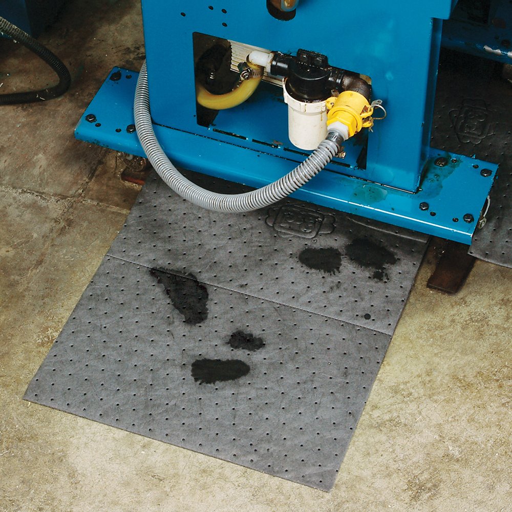 PIG Absorbent Mat Pad - 100 Mediumweight Oil Absorbing Pads, 15