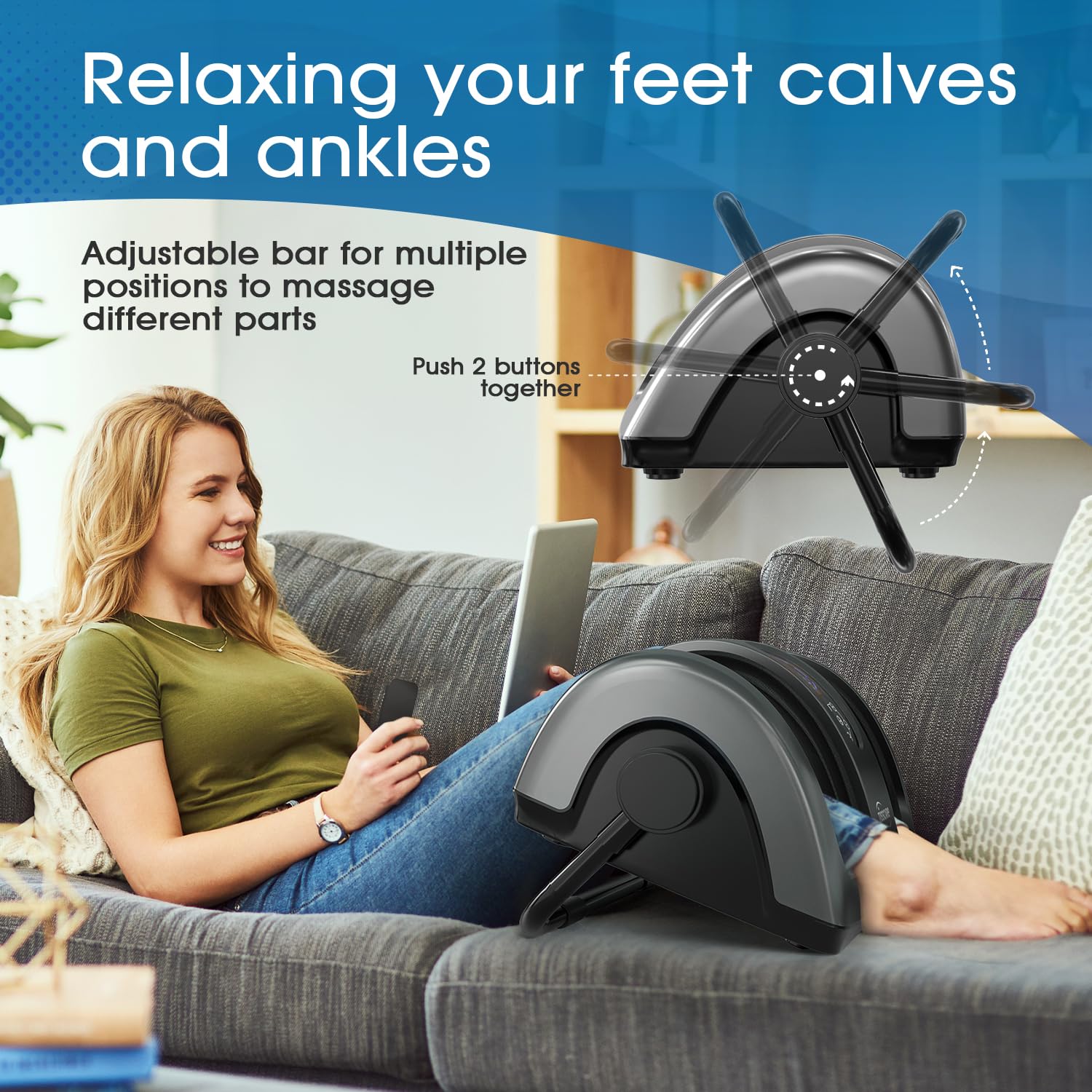 TISSCARE Shiatsu Foot Massager with Heat - FSA HSA Eligible Foot Massage Machine for Plantar Fasciitis, Neuropathy & Circulation - Electric Foot, Leg, Calf & Ankle Massager for Pain Relief - Perfect for Home, Office Use & Gifts for Men and Women - Ideal for Relaxation After Work, Travel Recovery & Stress Relief