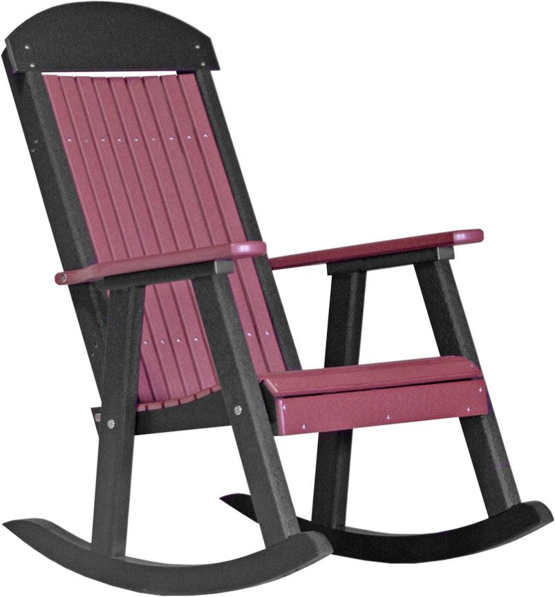 LuxCraft Premium Wooden Porch Rocking Chair - Comfortable Outdoor Rocker for Patio, Garden & Deck Relaxation