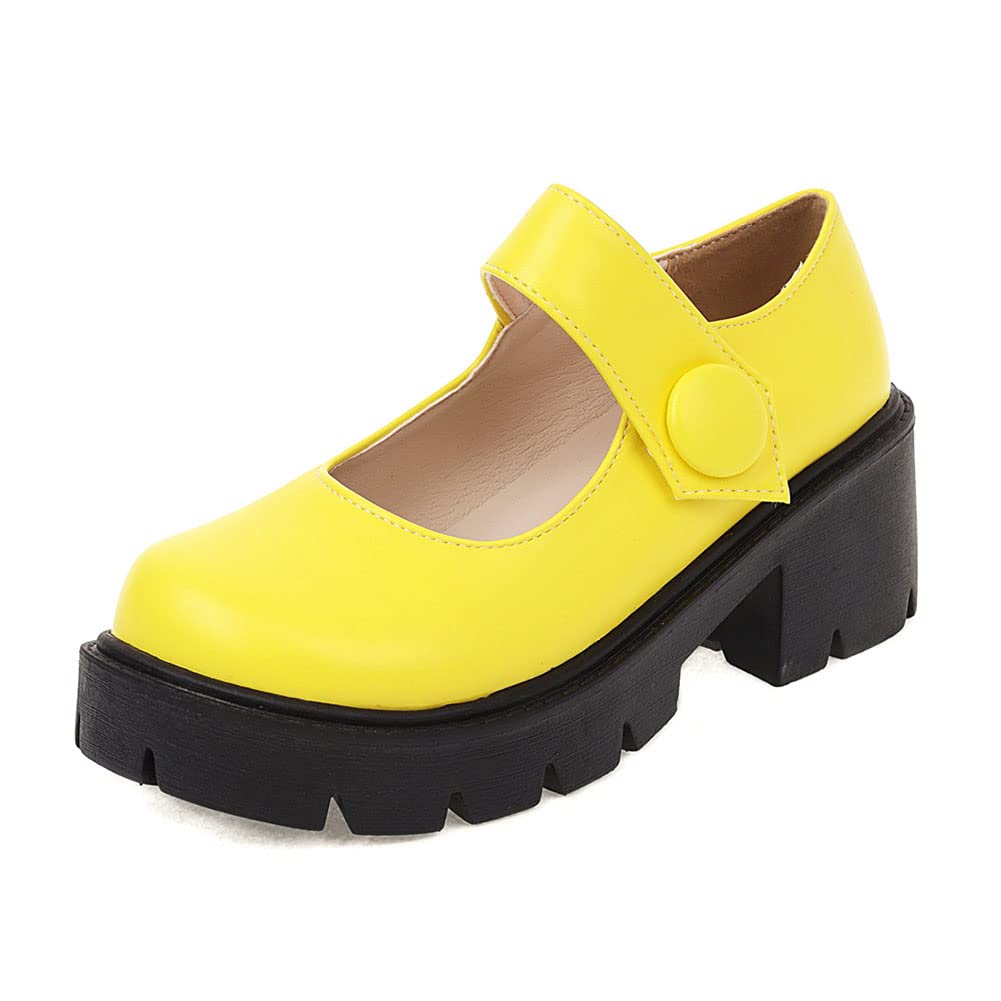 Women's Mary Jane Platform Shoes - Chunky Heel Lolita Style School Shoes for Casual Wear & Cosplay