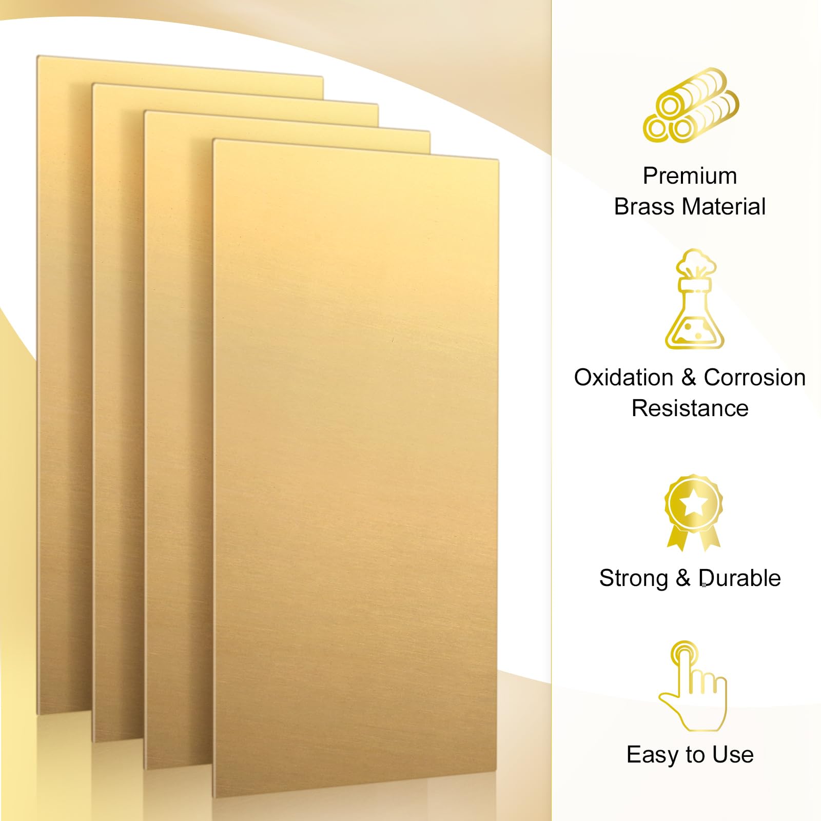 4-Piece 22 Gauge Brass Sheet Metal (6