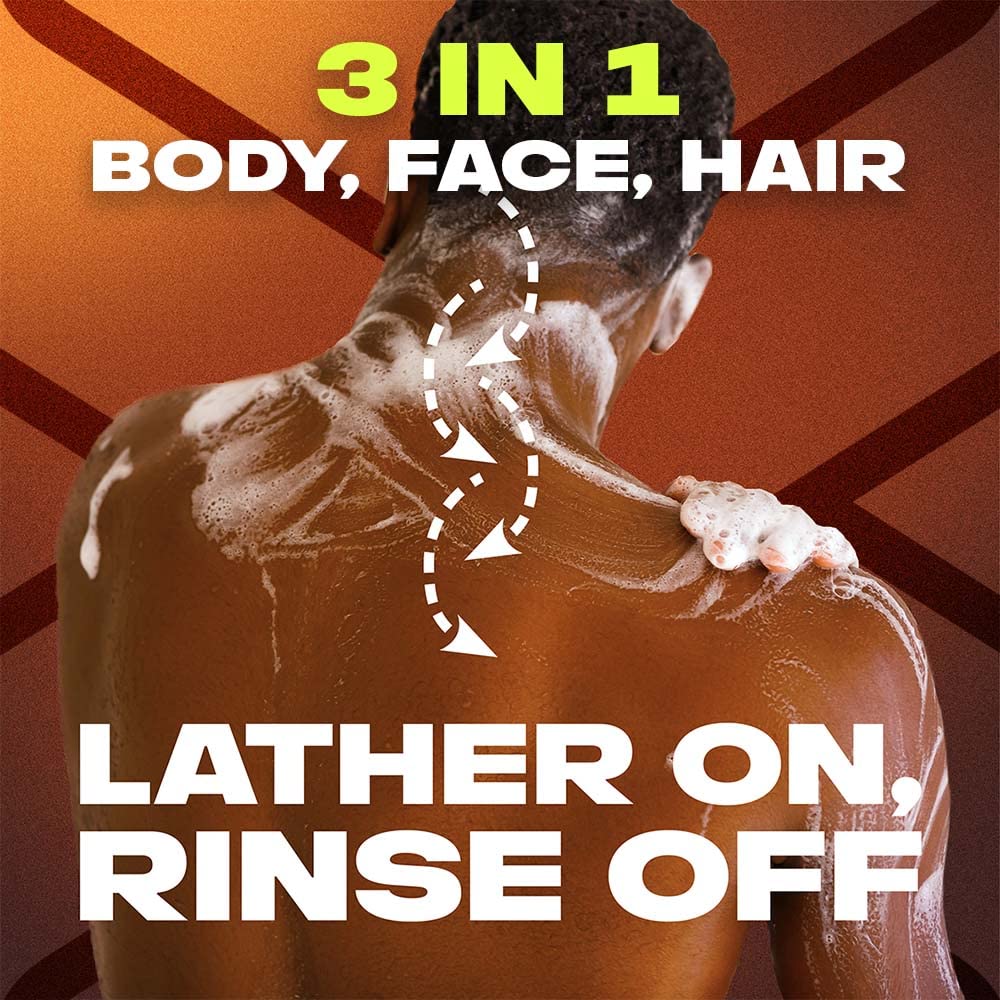AXE Dark Temptation 3-in-1 Body Wash, Face Wash & Shampoo for Men | Long-Lasting Dark Chocolate Scent | Natural Ingredients | Odor & Bacteria Protection | Dermatologist Tested 8.4oz | Perfect for Gym, Travel & Daily Shower Routine