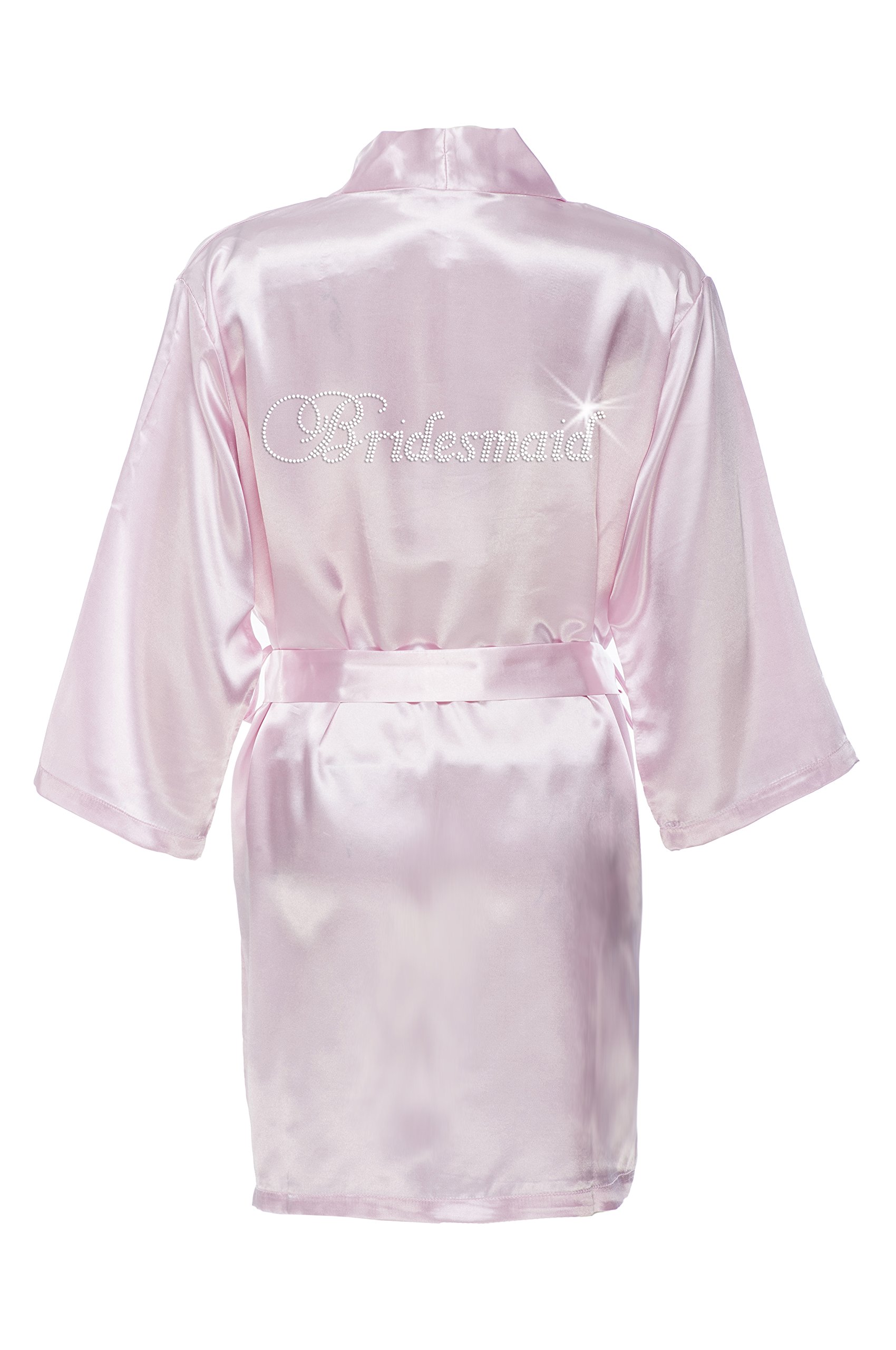 Elegant Rhinestone Bridesmaid Robe - Satin Wedding Party Dress for Bridal Shower & Bachelorette