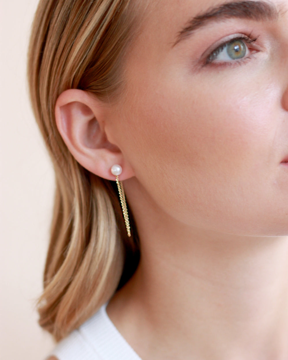 Louella Pearl Chain Dangle Earrings - Elegant Drop Earrings for Women, 925 Sterling Silver Jewelry, Perfect for Weddings, Parties & Special Occasions