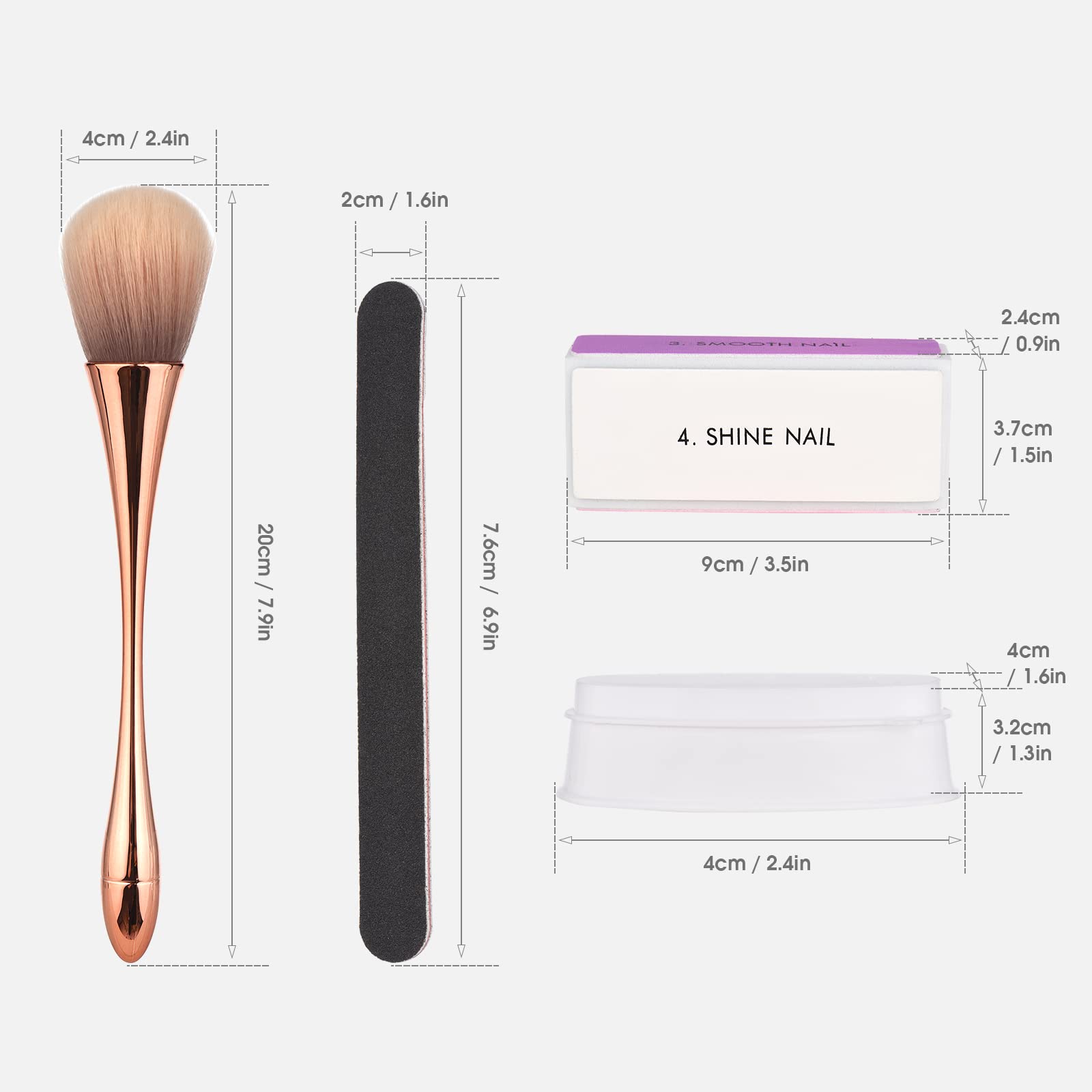 Ubersweet® 6PCS Dip Powder Nail Kit - Professional Nail Tray, Files, Buffer Set, Dipping Powder Holder, Duster Brush & 4-Sided Buffer for Salon-Quality DIY Manicures at Home | Perfect for Nail Art, Acrylics & Gel Extensions