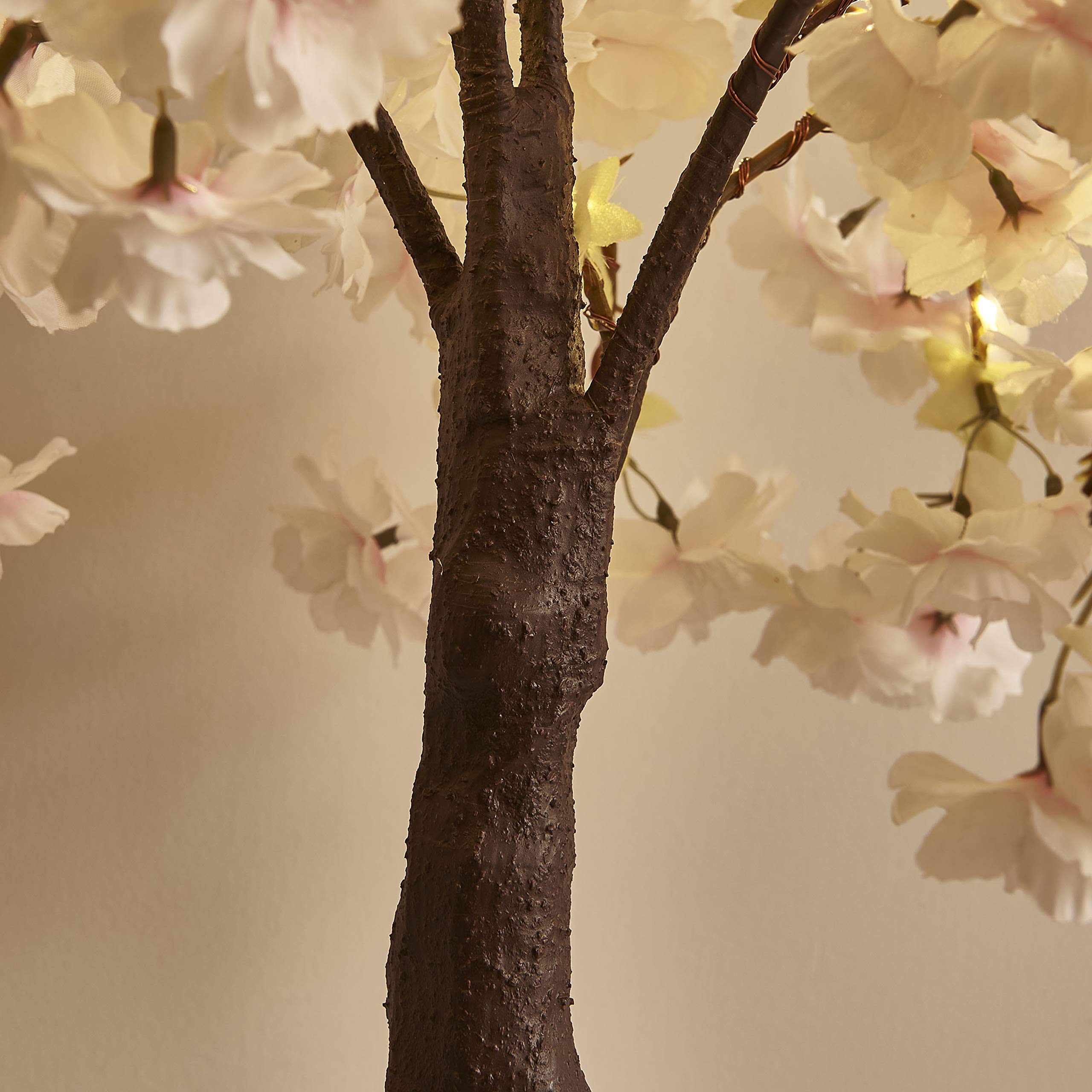 BAOLITVINE 4FT Lighted Faux Weeping Cherry Tree with 180 Warm White Fairy Lights - Artificial Flower Tree for Wedding, Birthday Party, Home, Garden, Indoor & Outdoor Decor - Perfect for Romantic Nights, Holiday Displays and Special Occasions