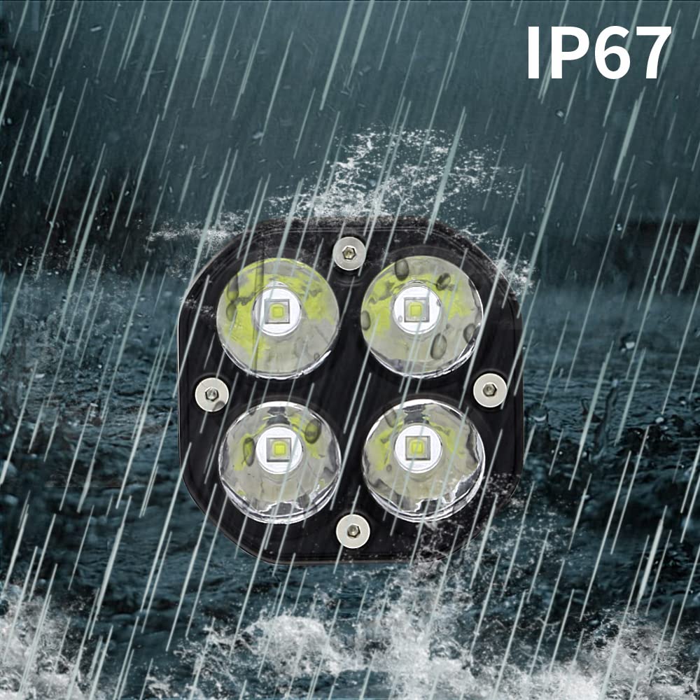 STDYSUN 3 Inch 40W LED Offroad Lights - Super Bright Waterproof Driving Fog Lights, 2PCS Auxiliary Pod Lights for Cars, Trucks, ATV, UTV, Boats & Motorcycles - Perfect for Night Offroading, Work Lighting & Emergency Use